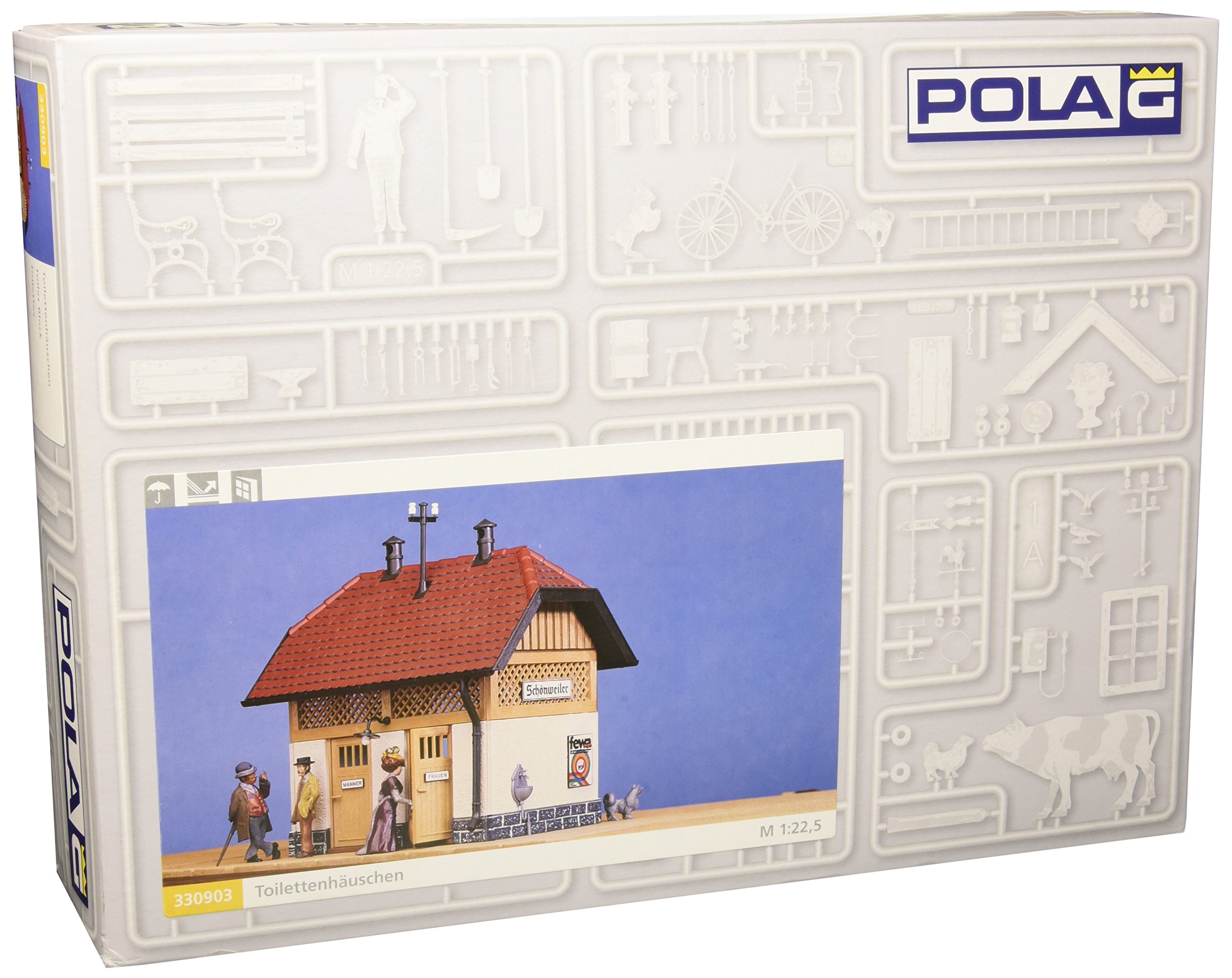 Pola 330903 Schonweiler G Scale Toilet Building Kit - Realistic Train Model Accessory for Garden Railway & Diorama Displays