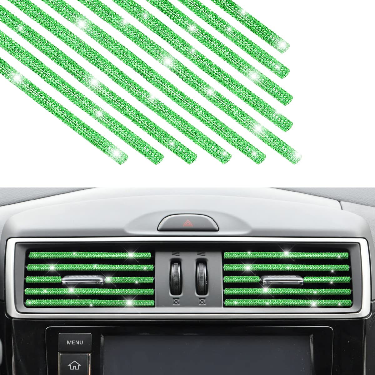 Bling Car Vent Rhinestone Trim - 10PCS Diamond Decor for AC Vents | Stylish Car Accessories for Women