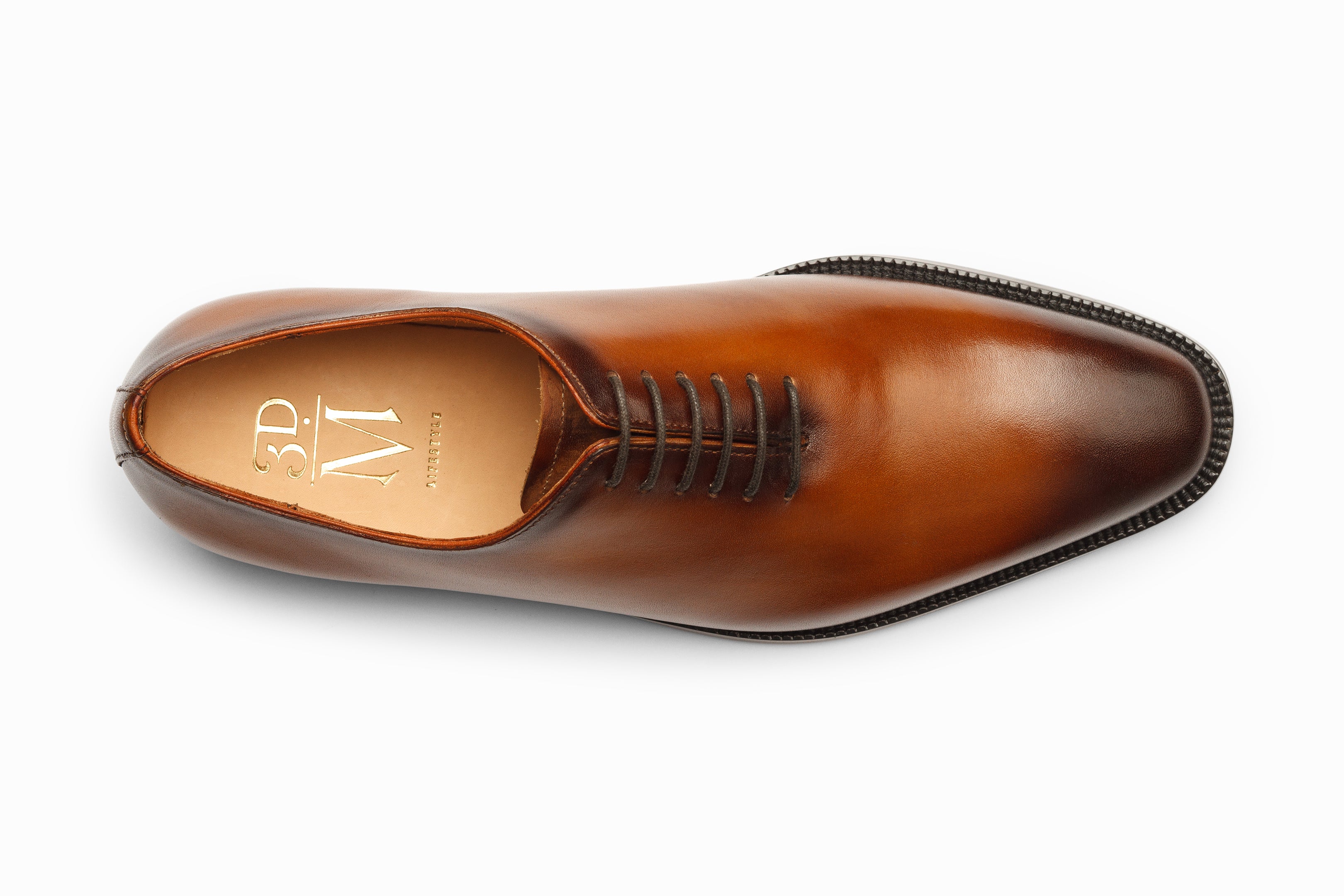 Premium Wholecut Oxford Shoes for Men - Brown Patina Finish Leather Dress Shoes - Perfect for Business, Formal Events & Weddings