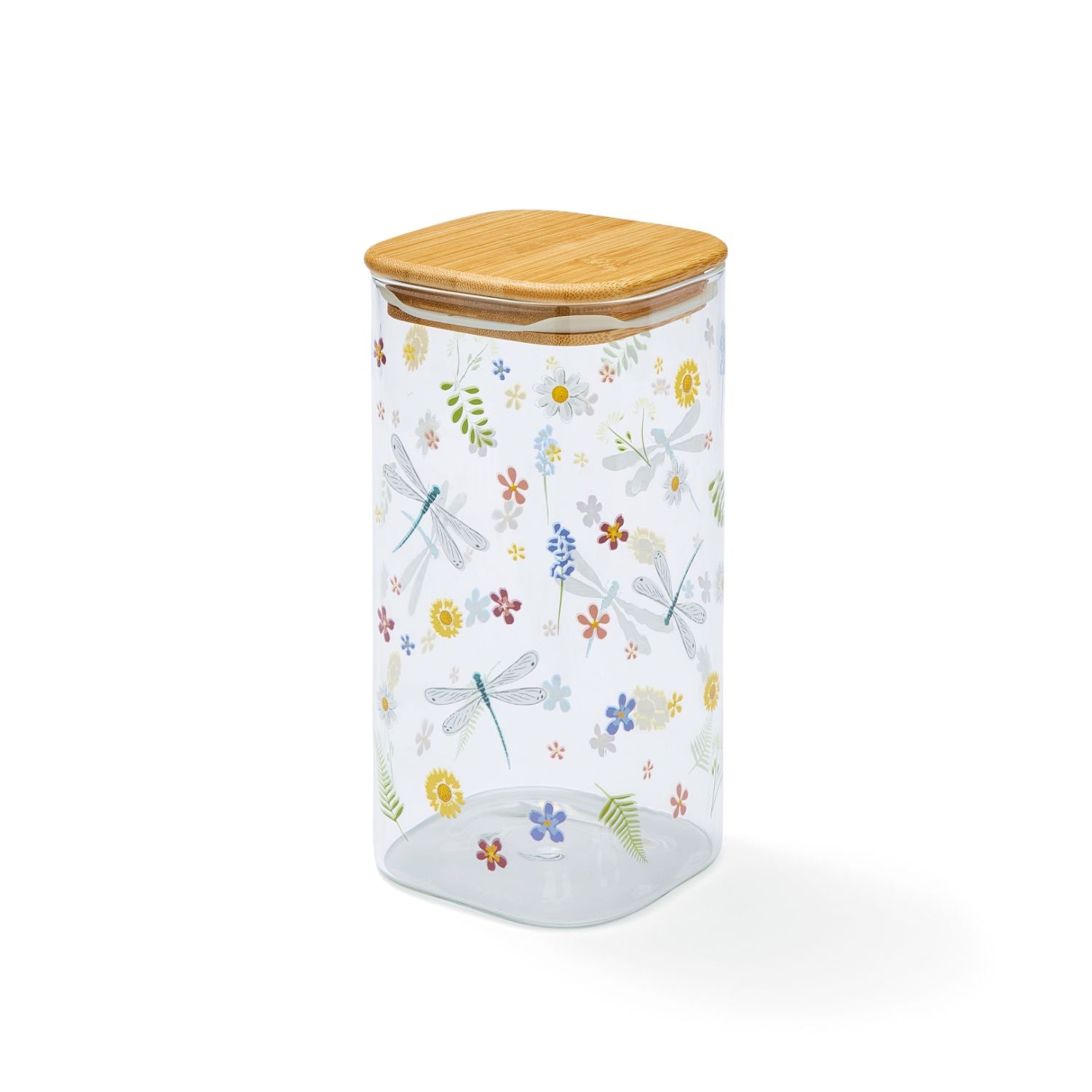 Premium English Meadow Glass Storage Jar - Airtight Kitchen Canister for Flour, Sugar, Coffee & Dry Food Storage | Perfect for Pantry Organization & Home Decor