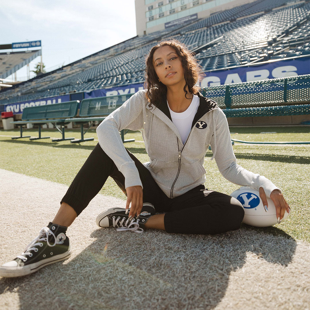 BYU Albion Honeycomb Zip Up Hoodie - Men's & Women's Pullover Sweatshirt for College Fans & Casual Wear