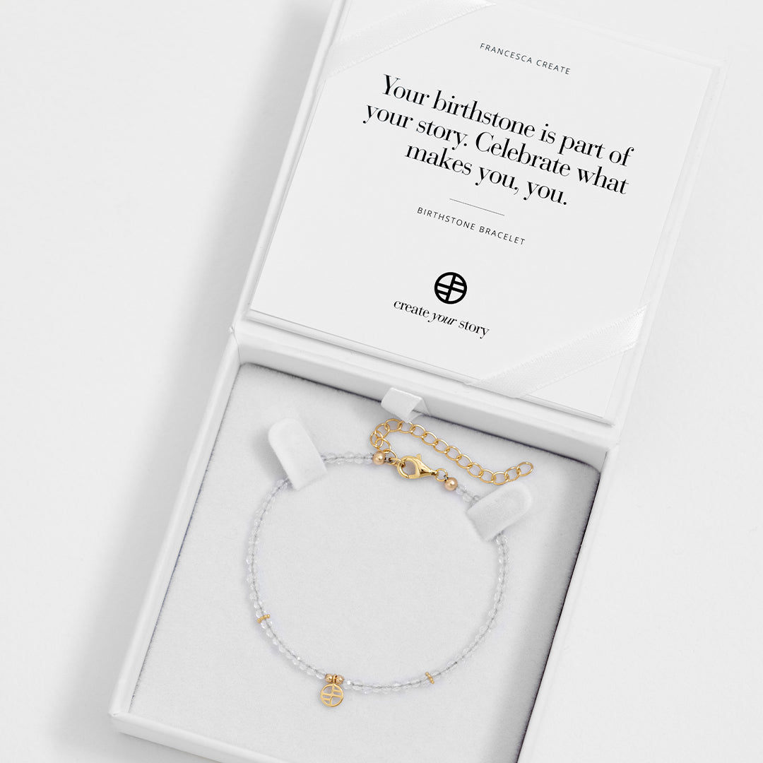 April Birthstone Bracelet for Women - Sterling Silver Diamond Charm Bracelet - Elegant Jewelry Gift for Birthday, Anniversary & Mother's Day - Perfect for Everyday Wear & Special Occasions