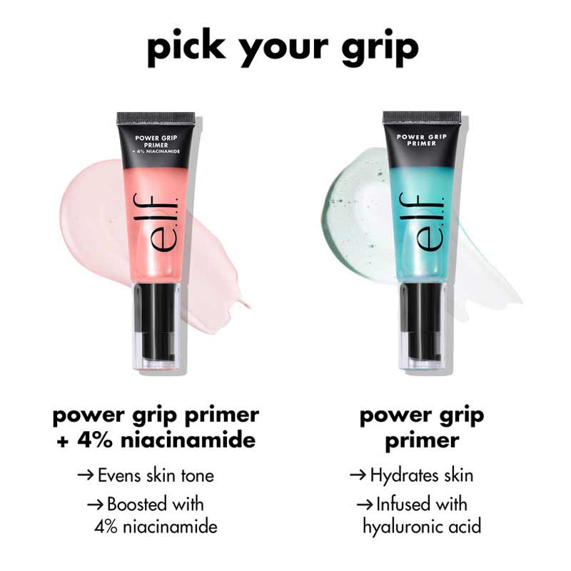 e.l.f. Power Grip Primer with Niacinamide - Hydrating & Pore Minimizing Face Primer for Makeup Longevity | Perfect for Daily Use & Special Occasions