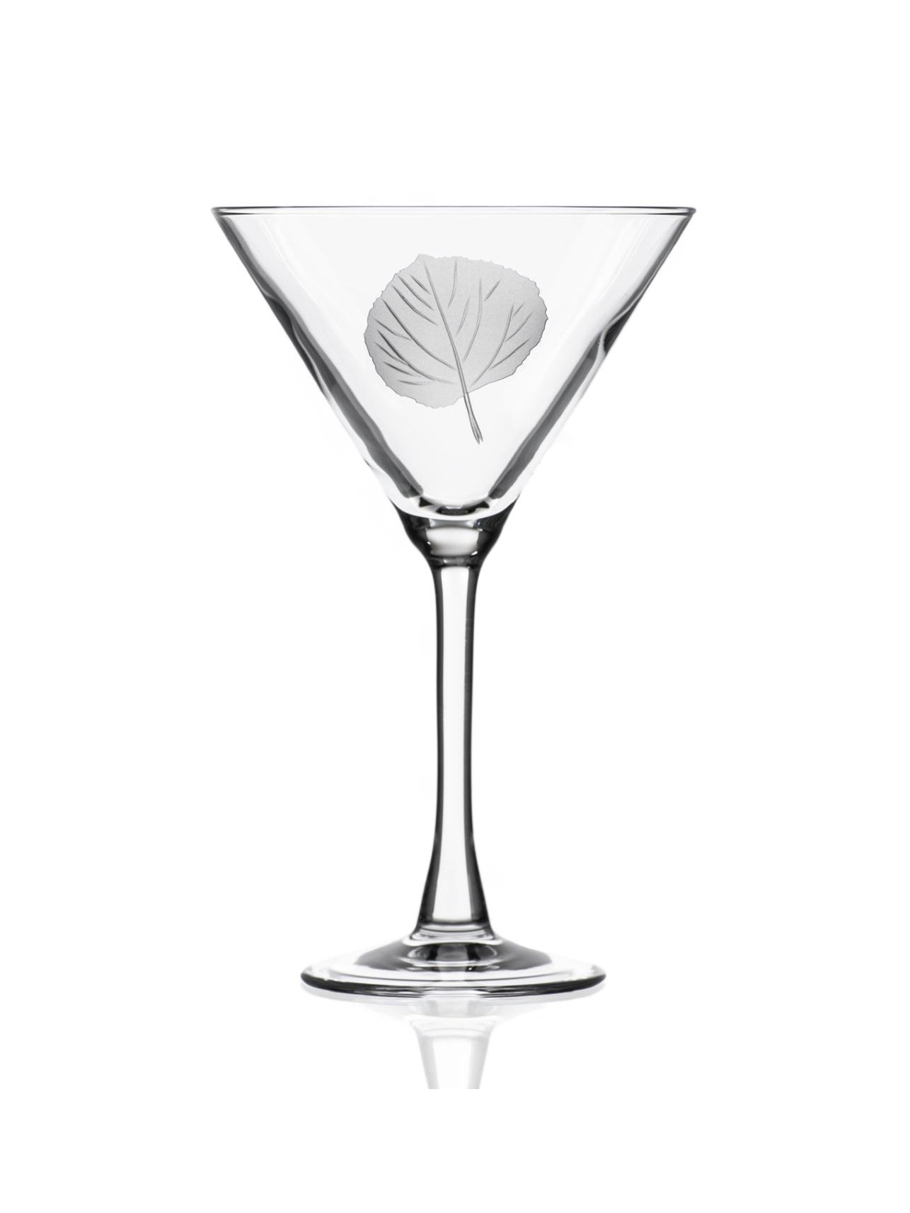 Elegant Aspen Leaf Martini Glass Set - 4 Piece Cocktail Glasses for Martinis, Margaritas & Champagne - Perfect for Parties, Weddings & Home Bar Decor