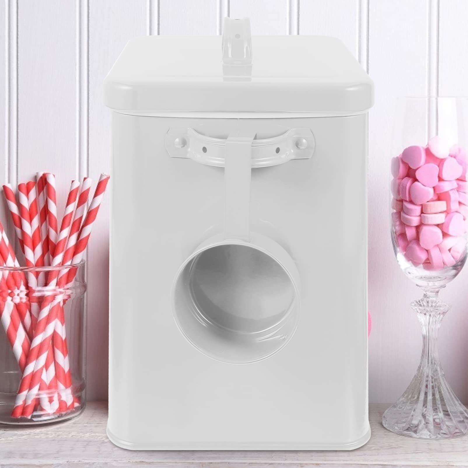 Airtight Food Storage Containers with Lids - 4 Pack White Kitchen Storage Bins for Rice, Flour, Sugar, Coffee & Dry Goods | Perfect for Pantry Organization & Bulk Food Storage