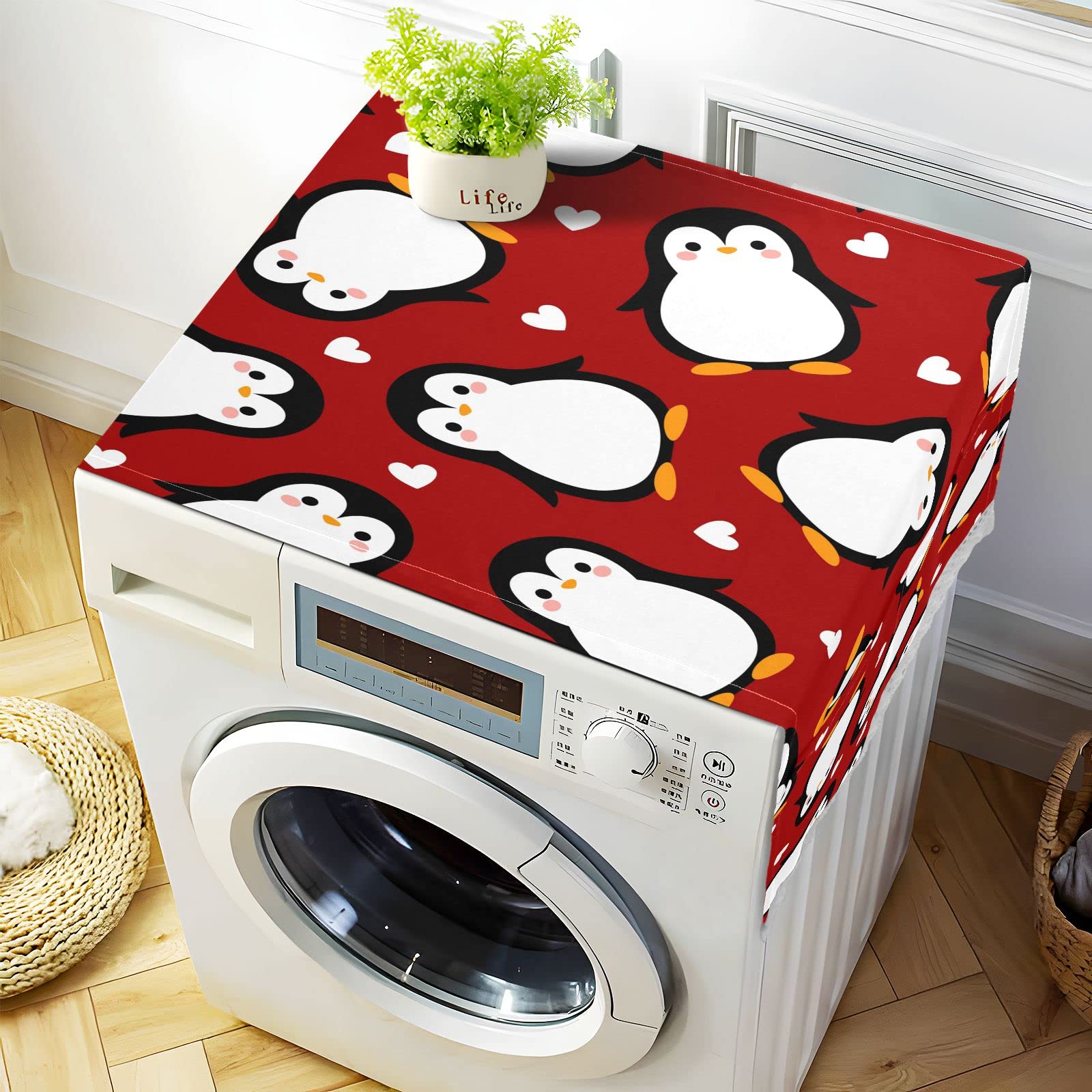 **Waterproof Non-Slip Washing Machine Cover with Storage Bags - 51