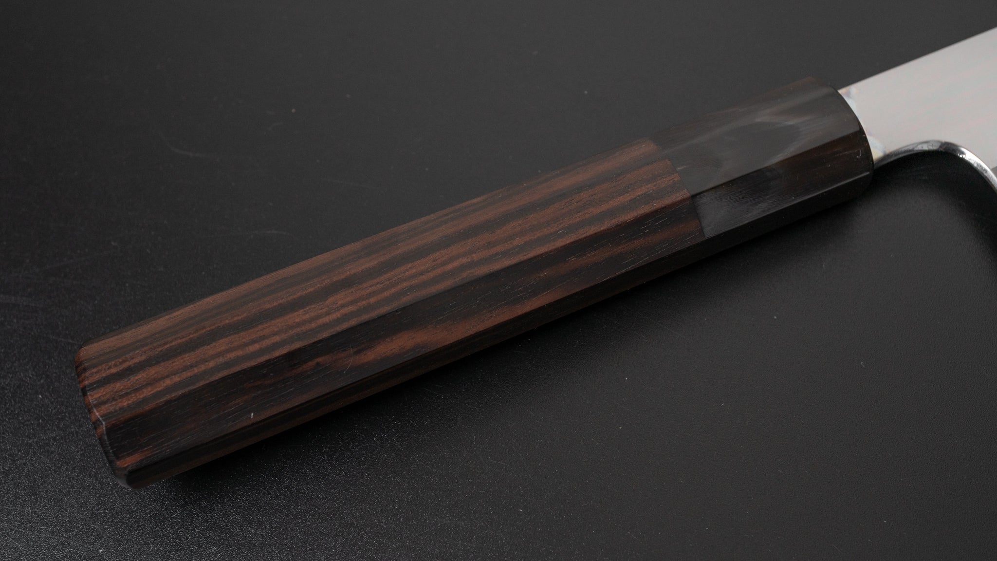 Hitohira Togashi White #1 Stainless Clad Kiritsuke Gyuto 210mm Japanese Chef Knife - Taihei Makassar Ebony Handle (Mirror Polished) - Perfect for Sushi, Sashimi & Precision Cutting