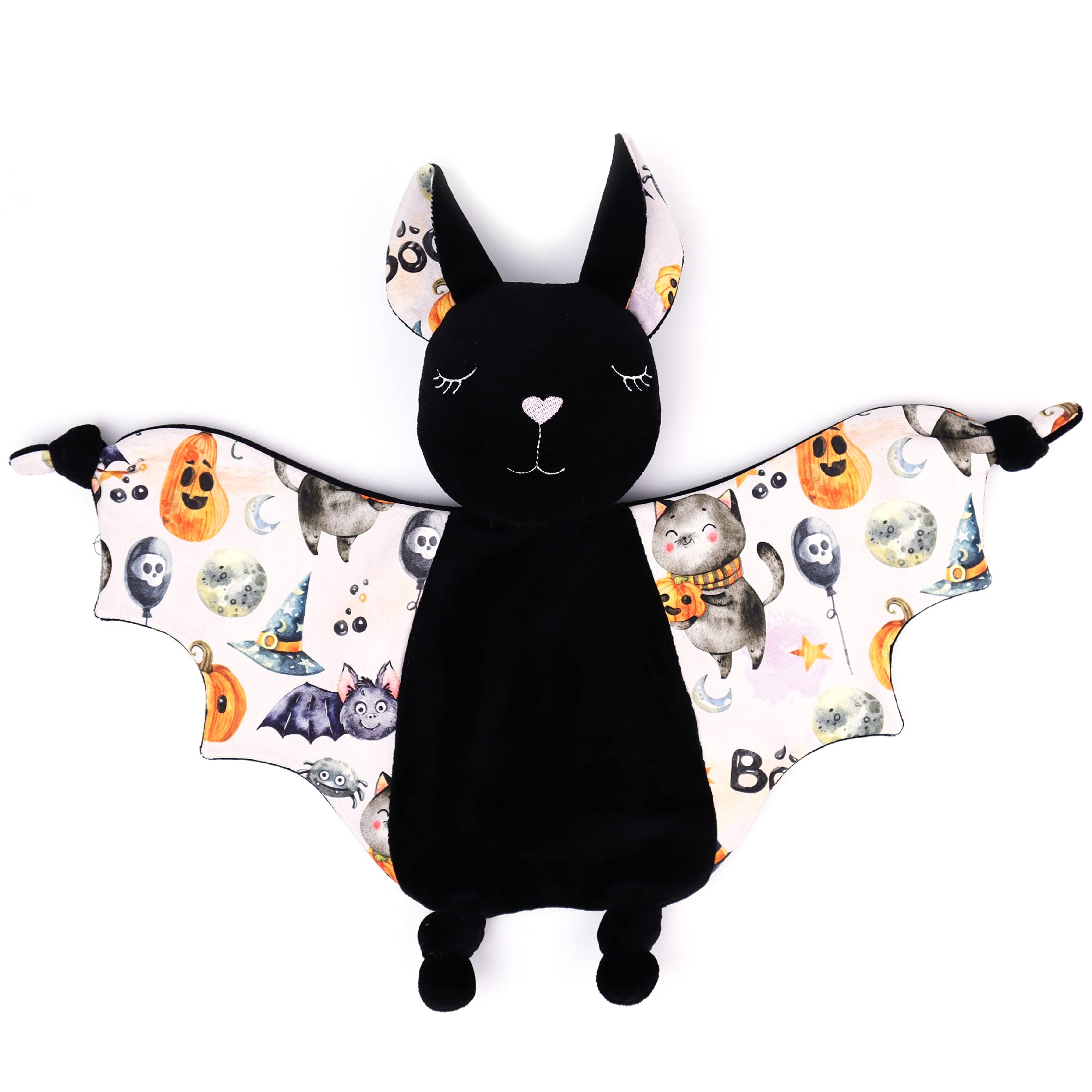 Soft Plush Bat Security Blanket for Babies - Halloween Lovey Blanket & First Baby Gift | Perfect for Halloween Baby Shower, Nursery Decor & Gothic Themed Nursery