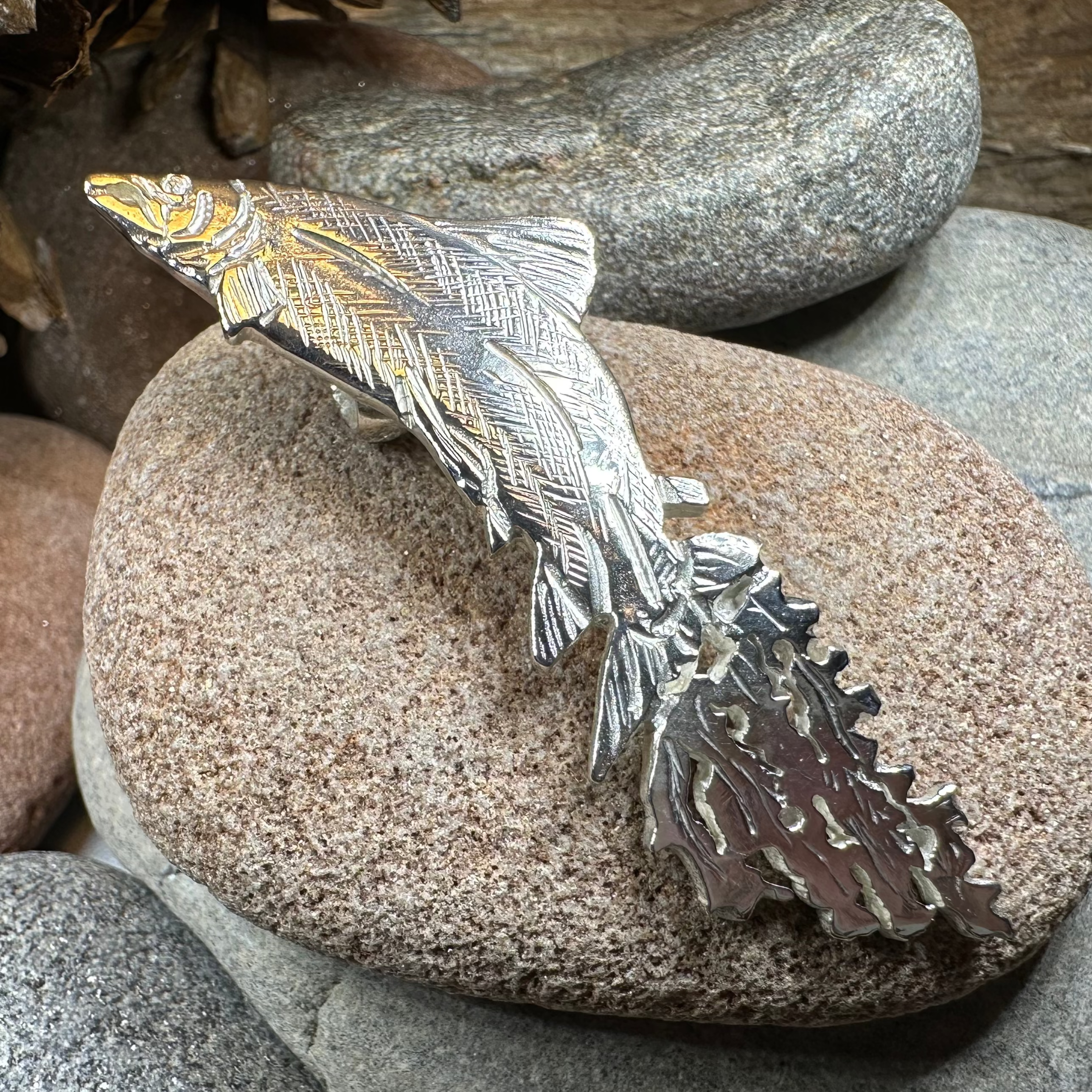Handmade Irish Salmon of Knowledge Pendant Necklace - Celtic Jewelry for Women, Men - Perfect for St. Patrick's Day, Irish Pride & Unique Gifts