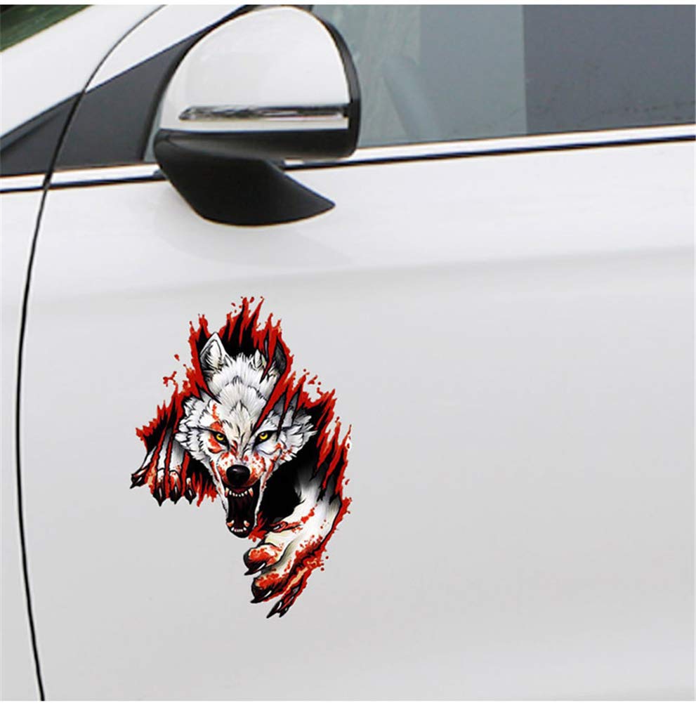 3D Angry Wolf Head Car Stickers - Creative & Funny PVC Decals for Cars, Trucks, Laptops - Universal Automotive Accessories for Personalizing Your Vehicle (Great for Car Enthusiasts & Gift Giving)