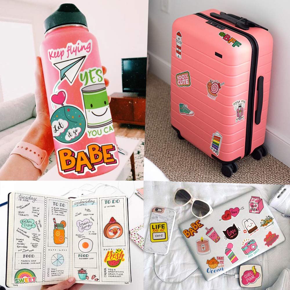 Cute Girl Stickers 50Pcs - Waterproof for Water Bottles, Laptops & Hydroflask - Kids & Teens Decor