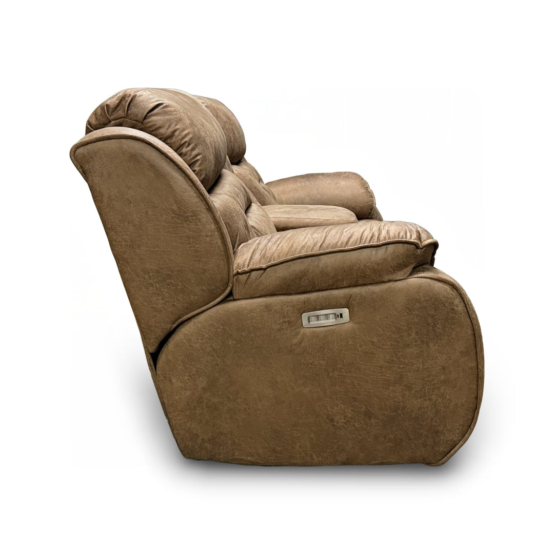 Power Reclining Loveseat with Console - Modern Remix Design, USB Charging & Cup Holders - Perfect for Living Room, Home Theater & Small Spaces