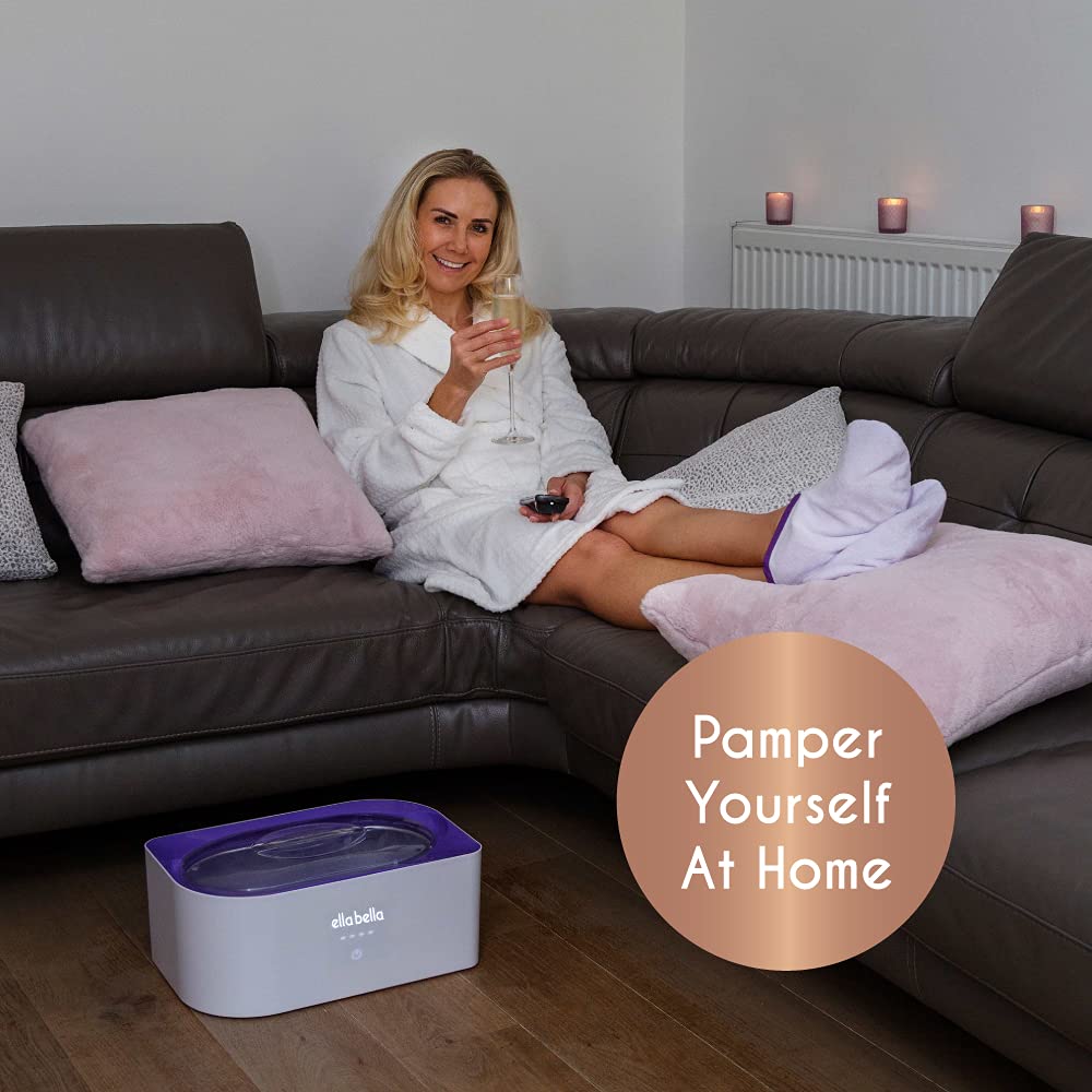 ELLA BELLA® Professional Paraffin Wax Machine Kit for Hands & Feet - Wax Warmer with Refills, Mitts & Booties - Hot Wax Therapy for Arthritis Pain Relief & Moisturizing Skin Care - Perfect for Home Spa & Nail Salon Use
