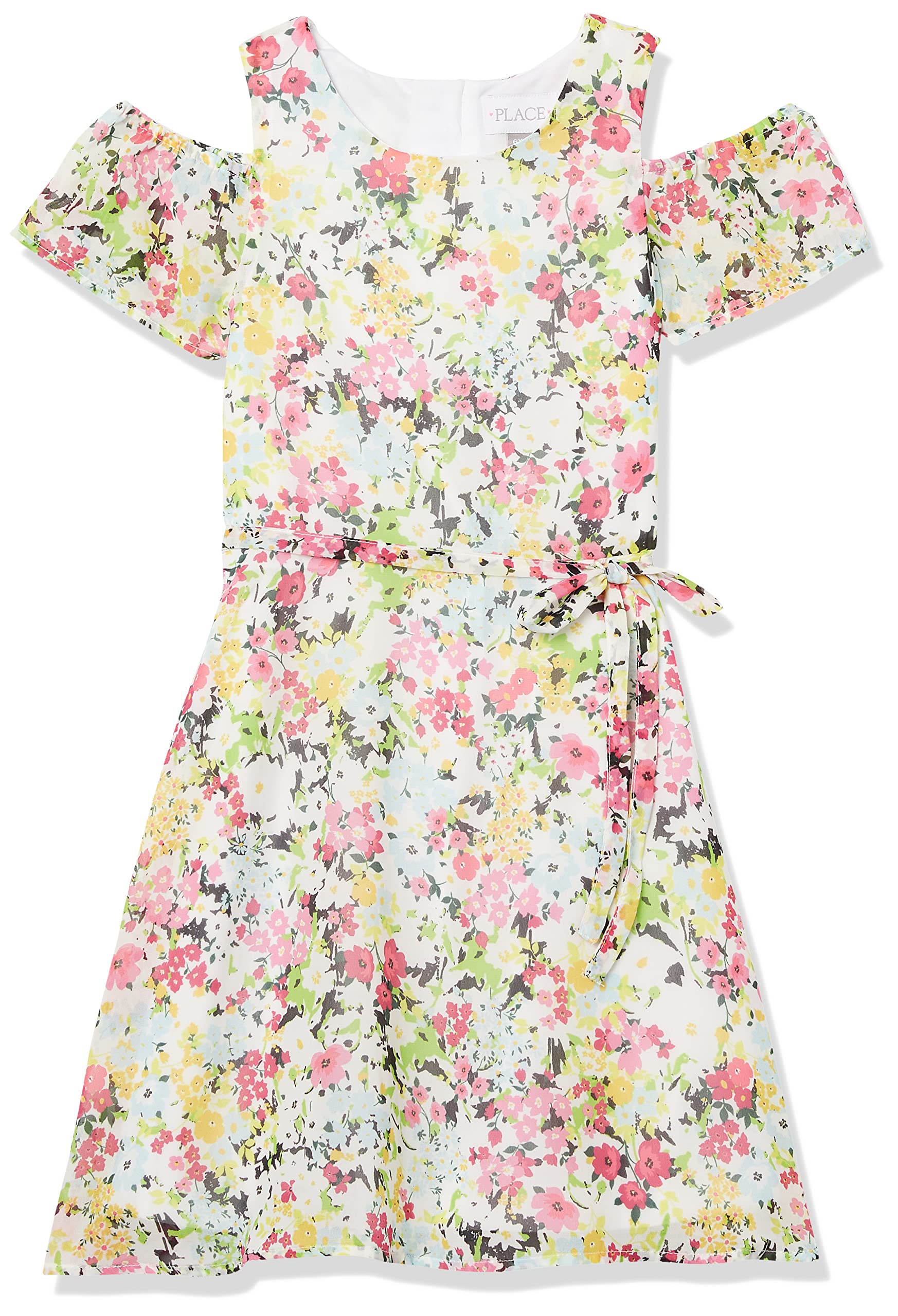 The Children's Place Girls' Floral Off Shoulder Dress - Summer Party Outfit for Toddler & Kids, Perfect for Birthday, Beach & Family Photos