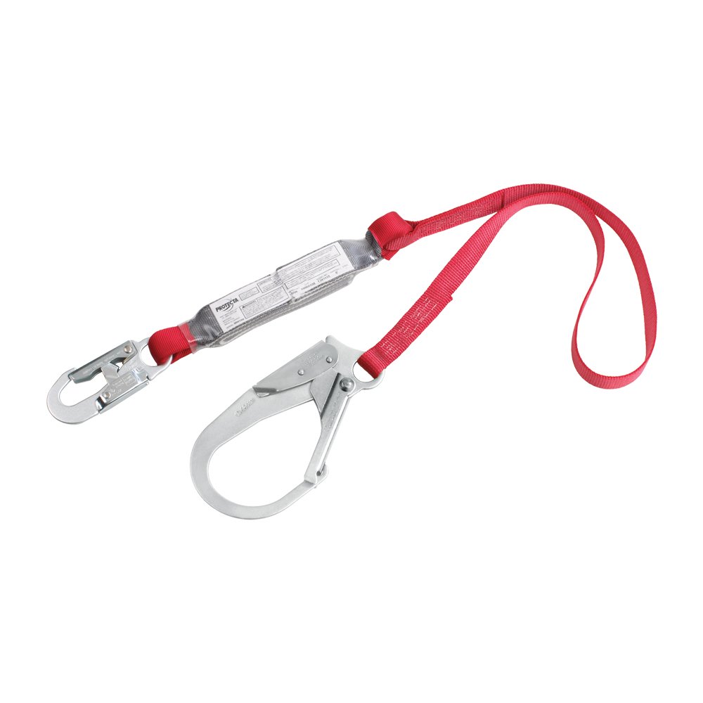 DBI/Sala 1340125 Pro Pack Style Shock Absorbing Web Lanyard - 6ft Fall Protection Safety Lanyard with Energy Absorber, ANSI Compliant, Gray - Ideal for Construction, Roofing & Industrial Work at Heights