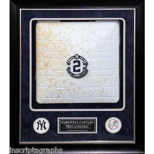 Derek Jeter Final Season Game Used 2nd Base Framed Memorabilia - Authentic New York Yankees MLB Collectible with COA | Perfect for Yankees Fans, Sports Memorabilia Collectors, and Man Cave Decor