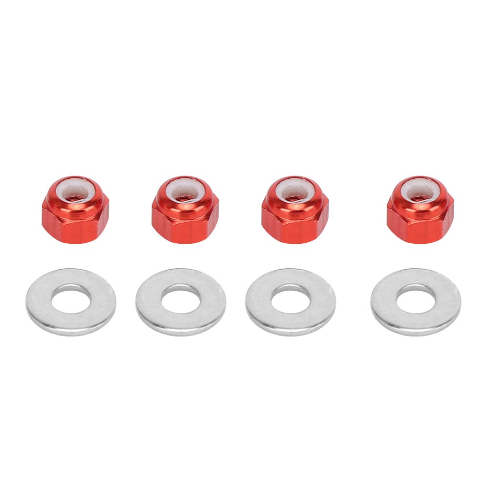 SOONALL RC Wheel Nut - Aluminum Alloy Hex Lock Nut for Wltoys 1/14 144001 RC Car Models - Durable Upgrade Accessory (Red) - Perfect for Off-Road Racing & RC Car Maintenance