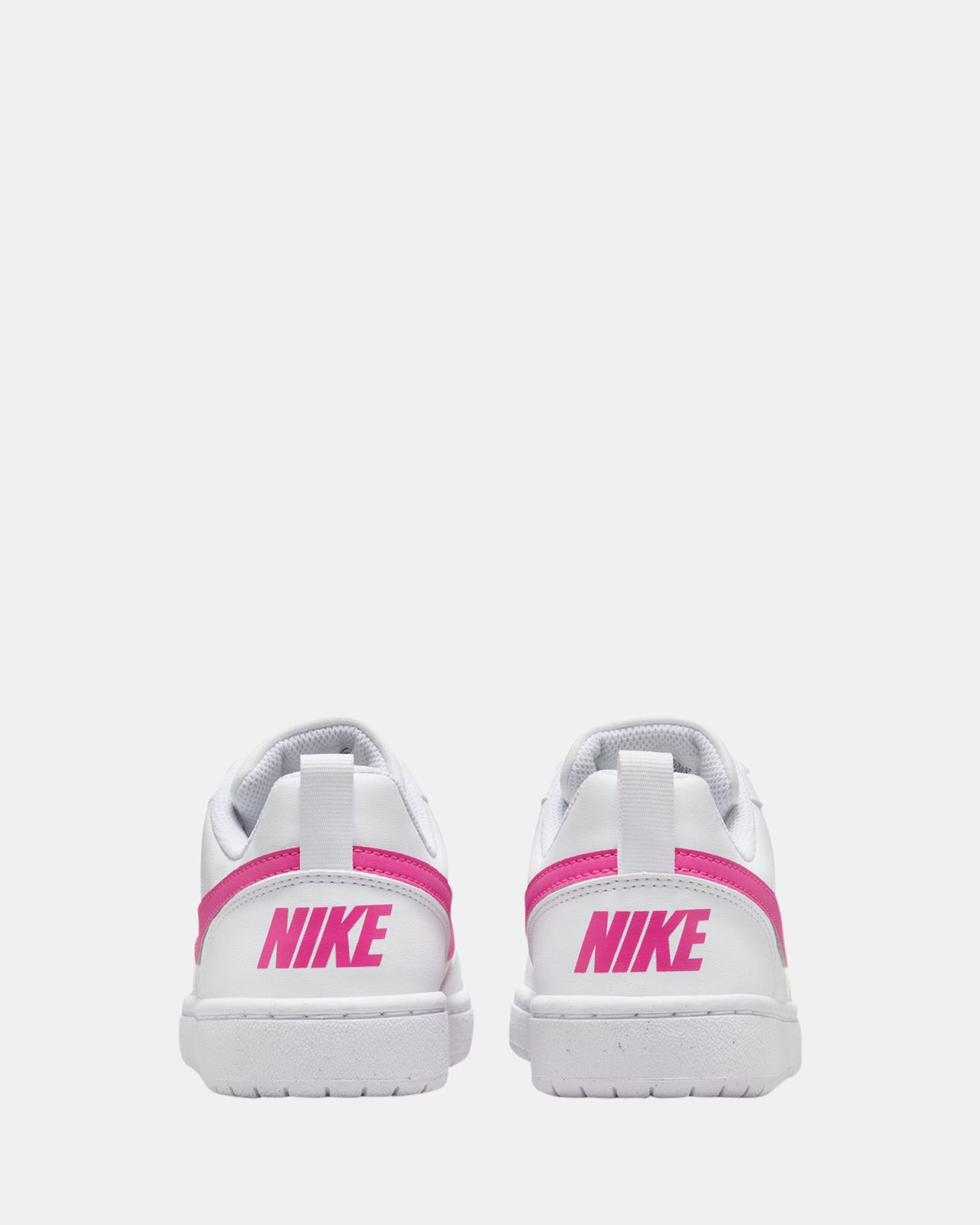 Nike Court Borough Low RC Grade School Sneakers - White/Laser Fuchsia - Comfortable & Stylish for School, Casual Wear & Everyday Activities
