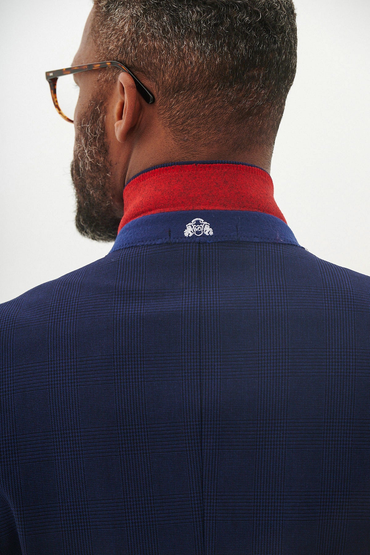 BROMLEY Navy Check Blazer for Men - Classic Slim Fit Wool Blend Sport Coat - Perfect for Business, Weddings & Formal Events