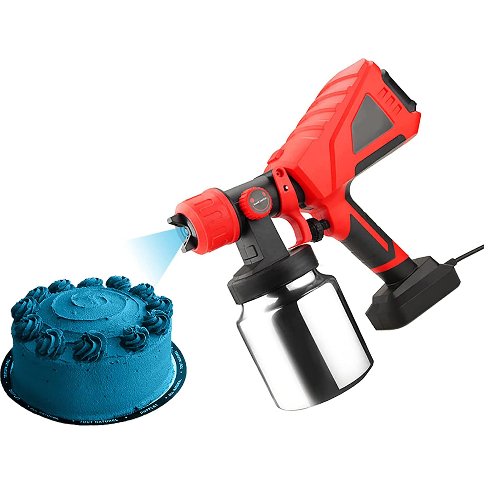 HSRG 600W Electric Chocolate Spray Gun - Professional Airbrush Machine for Cake Decorating, Adjustable 3 Nozzle Shapes, Perfect for Chocolate, Mousse, Fondant & Dessert Art - Ideal for Bakeries, Home Baking & Professional Cake Design