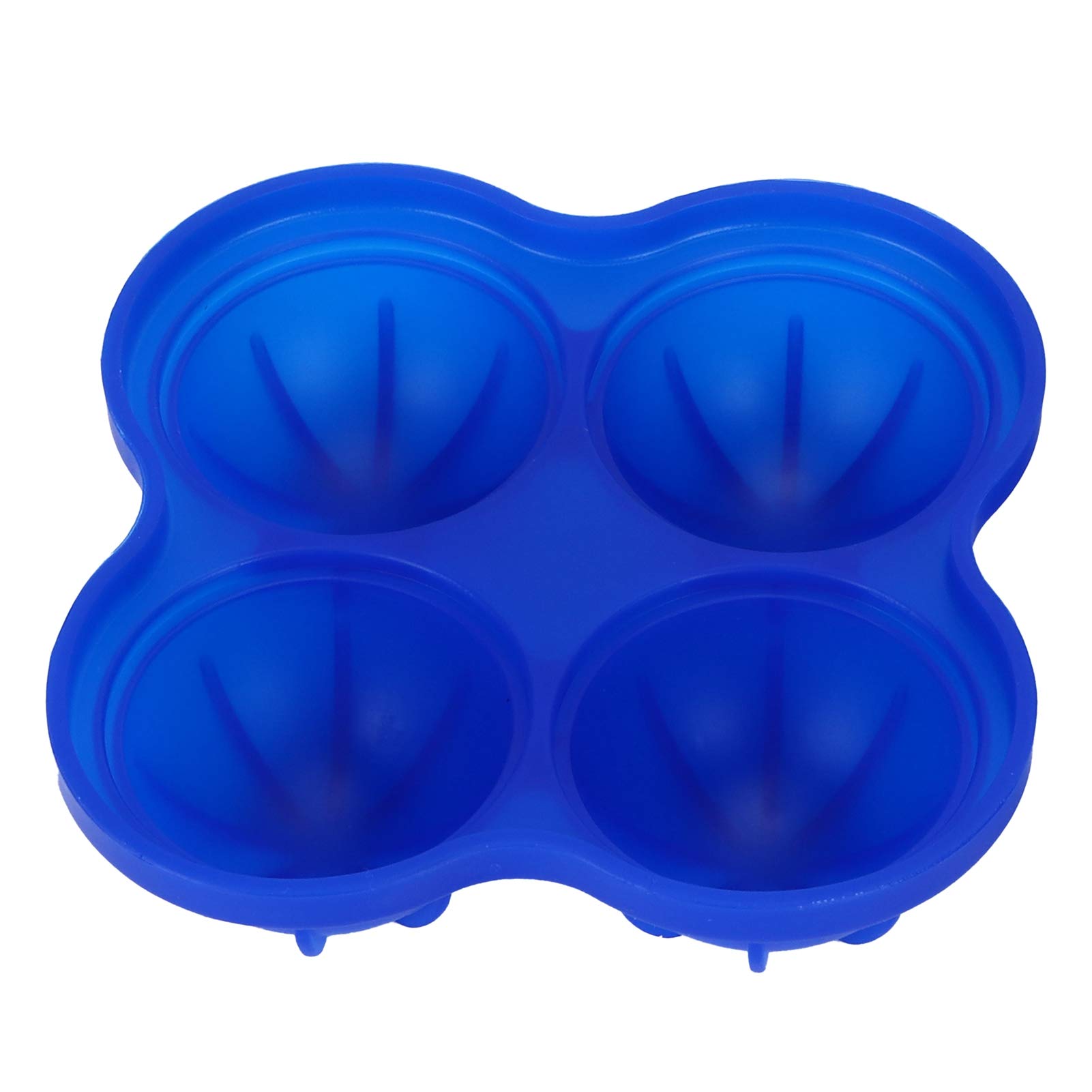 Premium 4-Hole Silicone Ice Cube Mold - Reusable Ice Ball Maker for Whiskey, Cocktails & Drinks - Navy Blue Kitchen Accessory for Home Bar & Party Supplies
