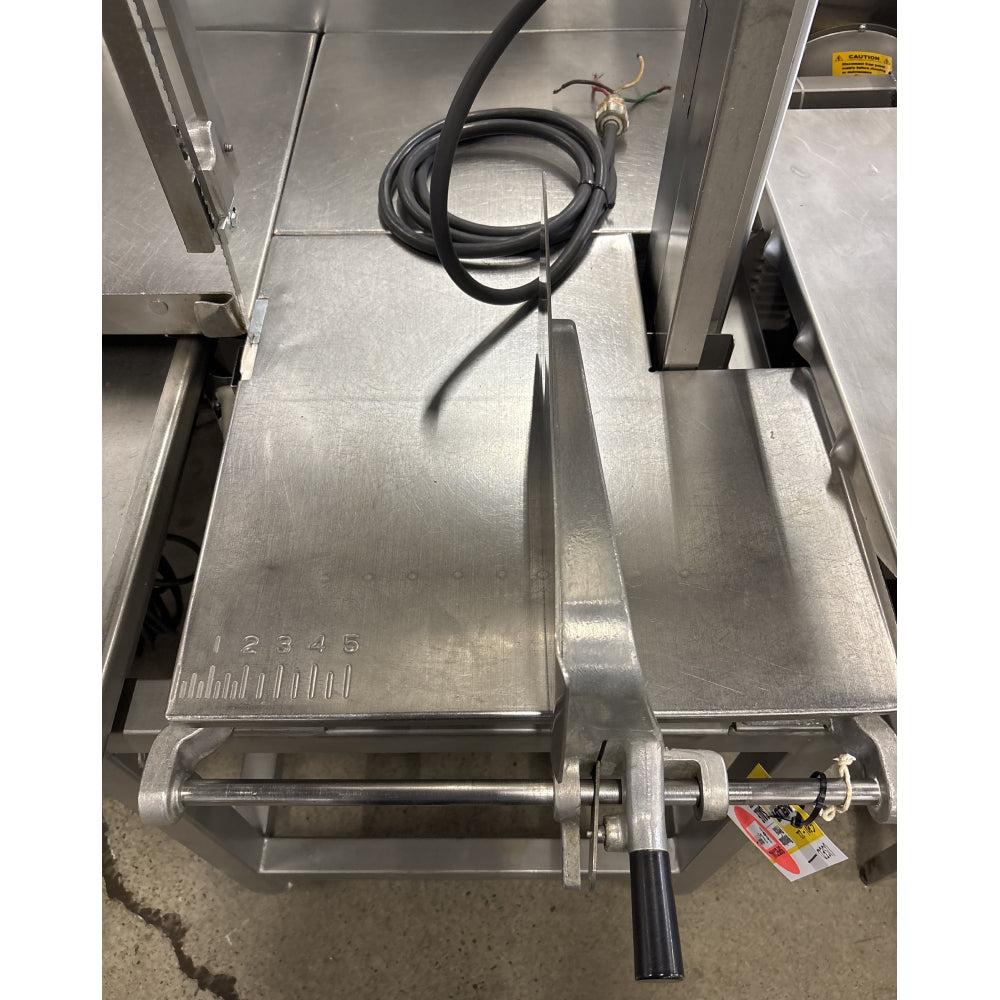Used Hobart 6801 22 142 Vertical Meat Saw - 3 HP, 200/230V, 3 Phase Commercial Meat Cutting Machine for Butcher Shops & Food Processing