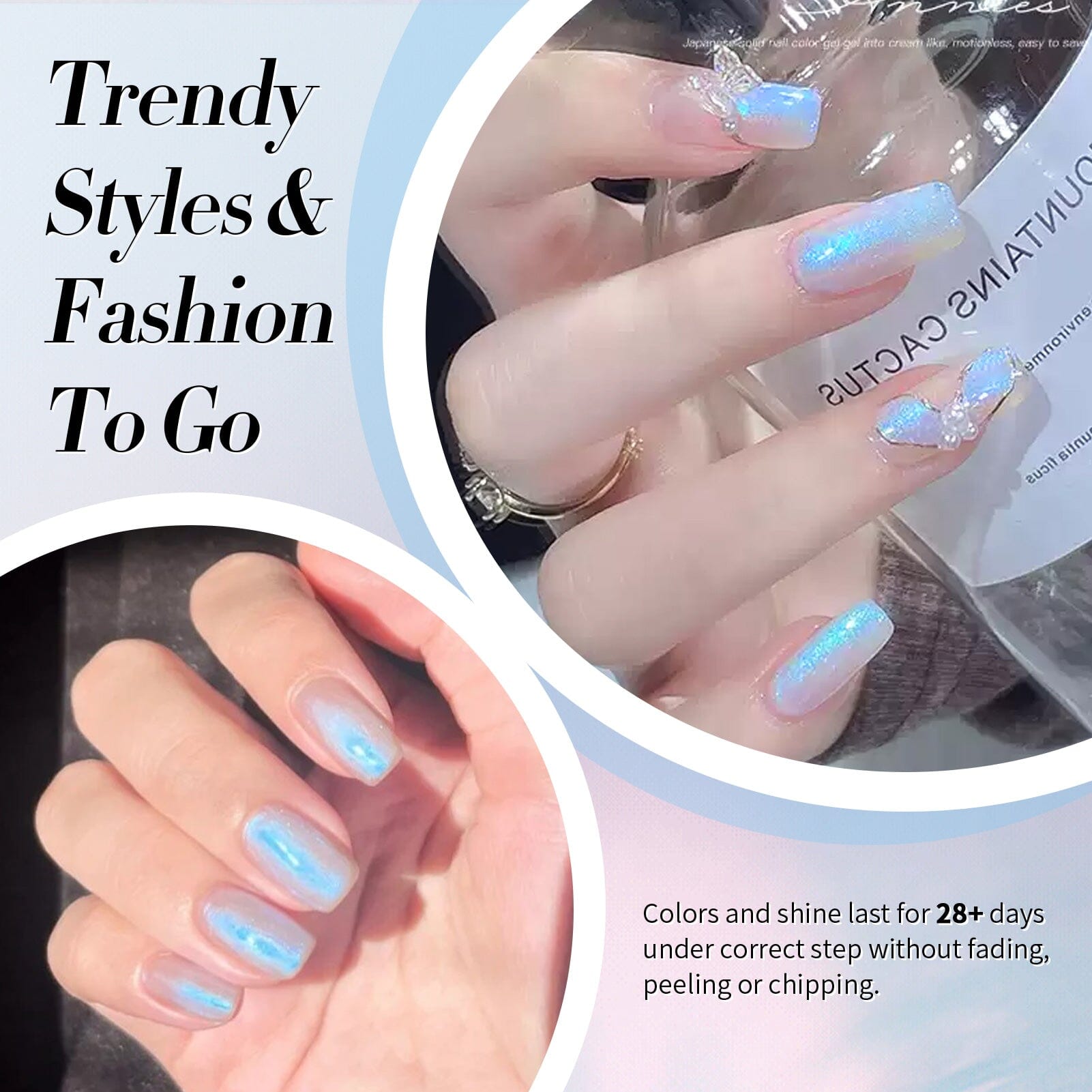 Sea Tears JG02 Aurora Nail Gel Polish 15ml - Long Lasting UV LED Gel Nail Polish for Salon & Home Manicure - Perfect for Nail Art, French Tips & Special Occasions