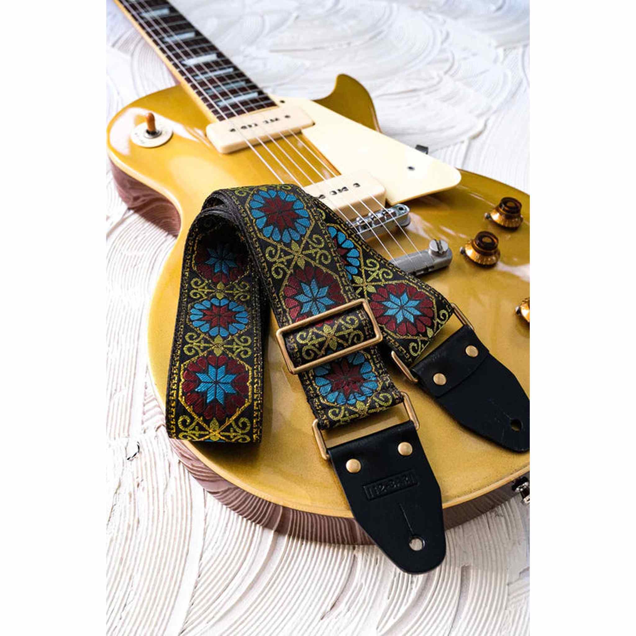 12 Bar Cairo Strap - Adjustable Guitar Strap for Acoustic & Electric Guitars - Comfortable & Durable Nylon Webbing - Perfect for Live Performances, Studio Sessions & Practice