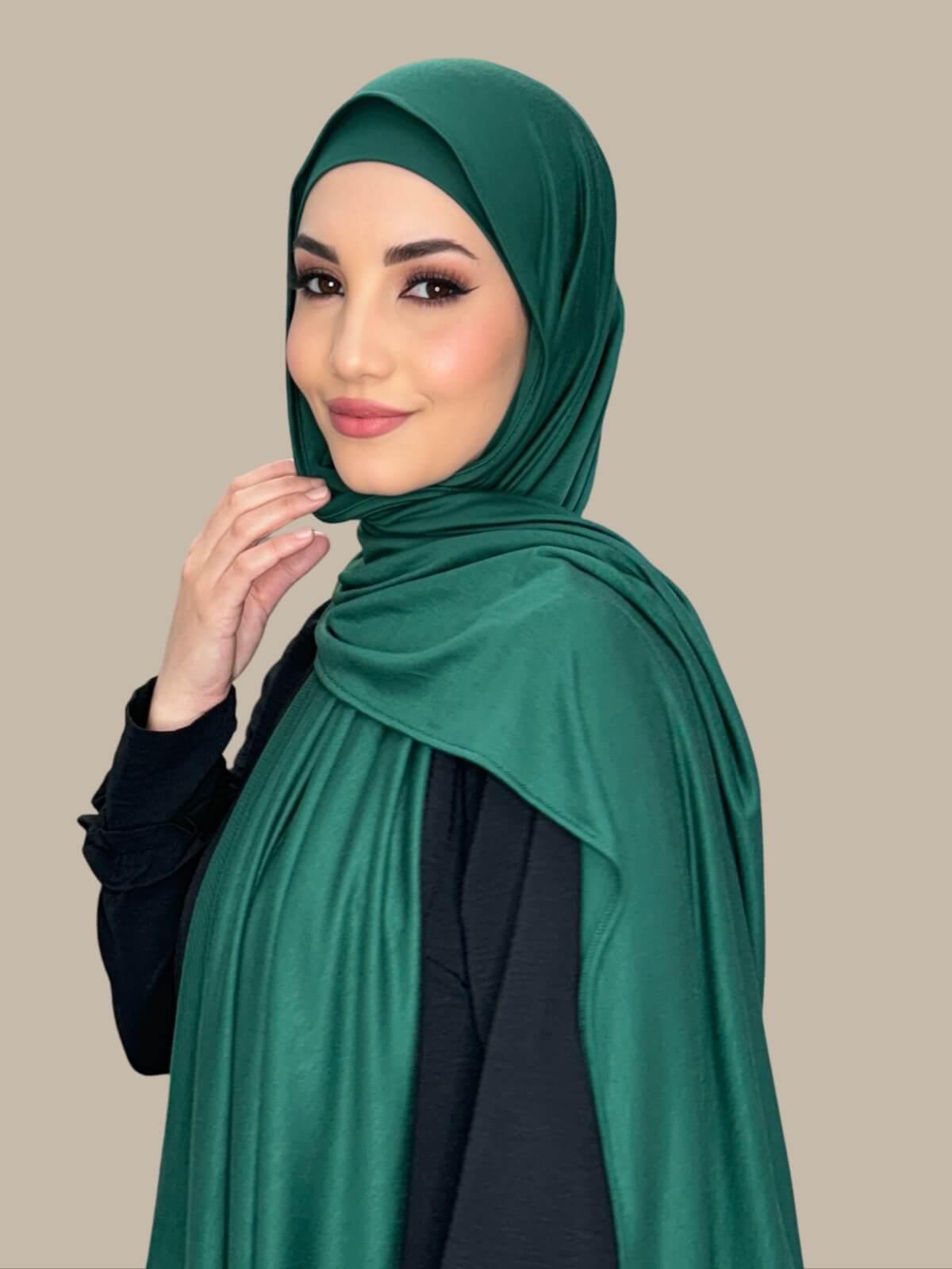 Premium Jersey Hijab Forrest Green - Soft & Breathable Muslim Headscarf for Women - Perfect for Daily Wear, Prayer & Modest Fashion