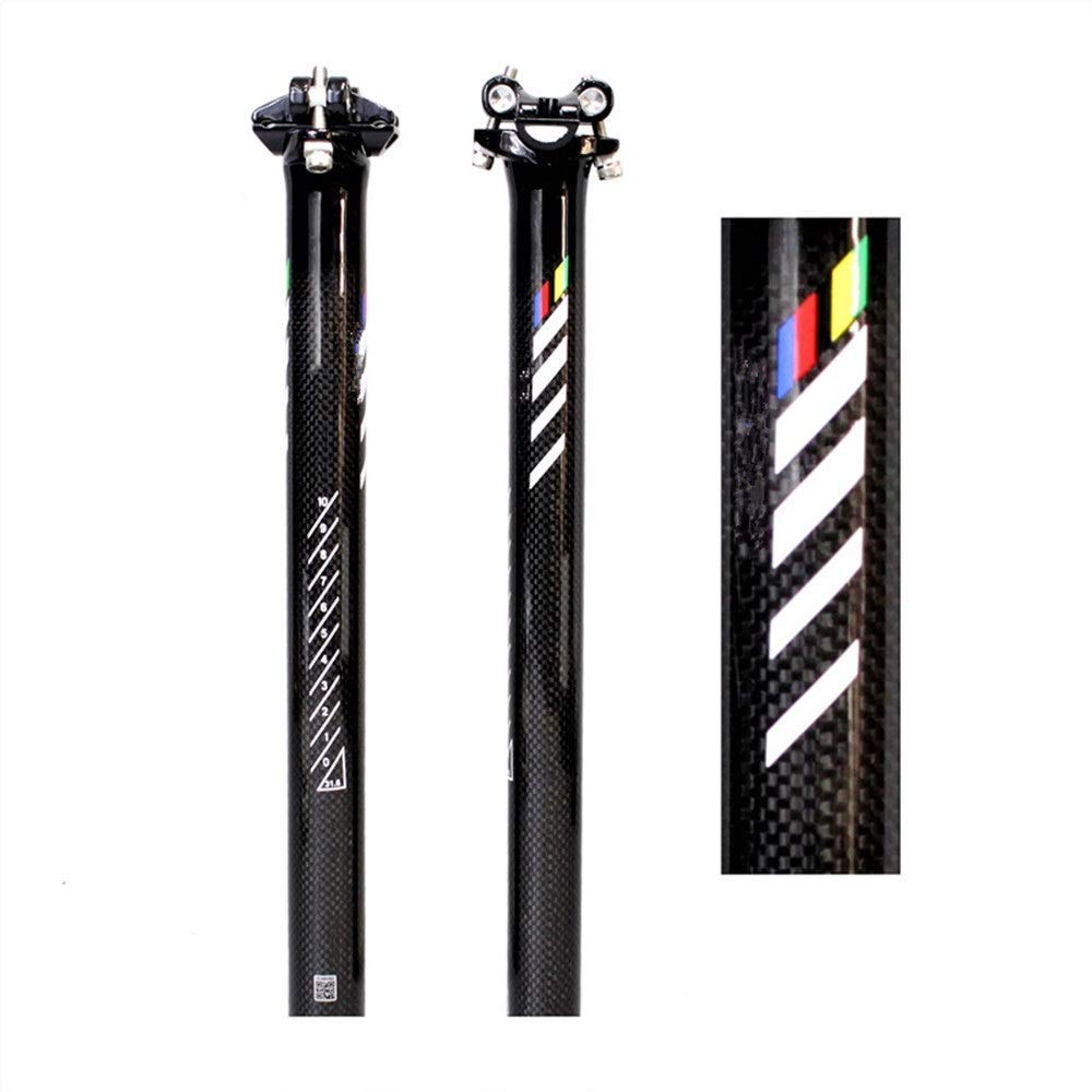 Lightweight Carbon Fiber Mountain Bike Seat Post 350mm/400mm - Shockproof Bicycle Saddle Post for MTB & Road Bikes (27.2mm/400mm, Black) - Perfect for Trail Riding, Commuting & Performance Cycling