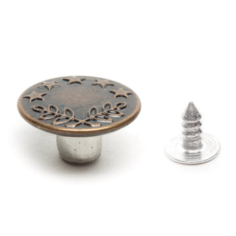 16mm Bronze Jeans Buttons - 6 Sets for Hemline & Denim Repair - Perfect for DIY Clothing Fixes & Custom Jeans Design