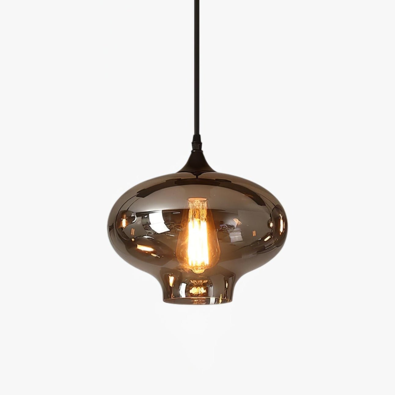 Vintage Glass Bottle Pendant Light - Handmade Industrial Hanging Lamp for Kitchen Island, Bar, Dining Room & Farmhouse Decor