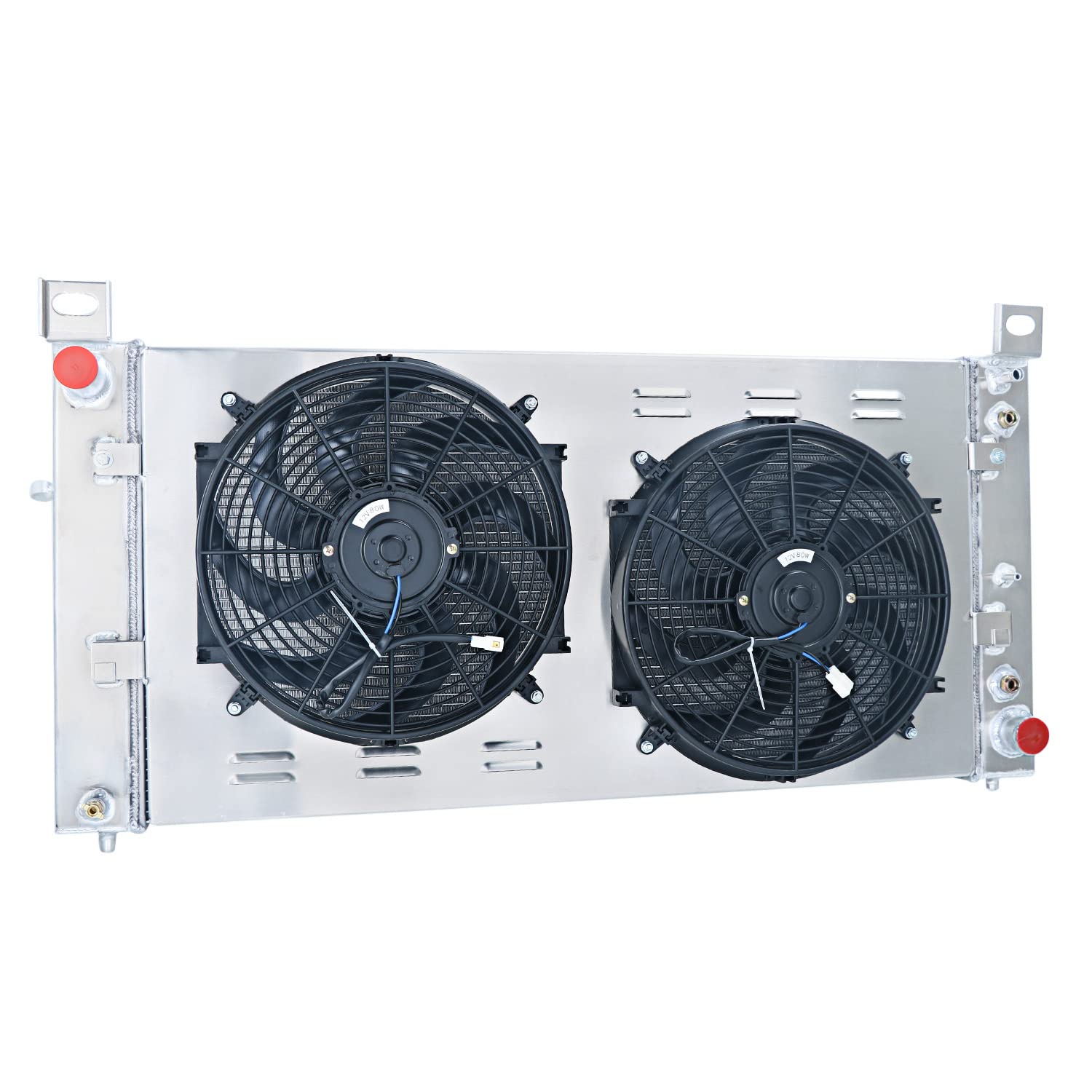 High Performance Aluminum Radiator for 1999-2014 Chevy Silverado 1500/2500/3500 with 4.3L 4.8L 5.3L 6.0L V6 V8 Engines - 3 Row Cooling System with Dual 14