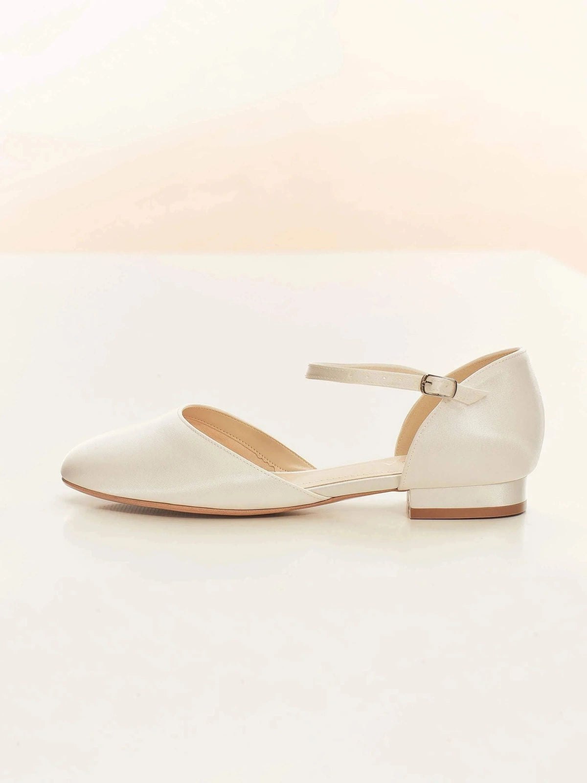 Ivory Satin Flat Wedding Shoes for Bride - Comfortable Ballet Flats for Bridal Party, Prom & Formal Events - SISSI Collection
