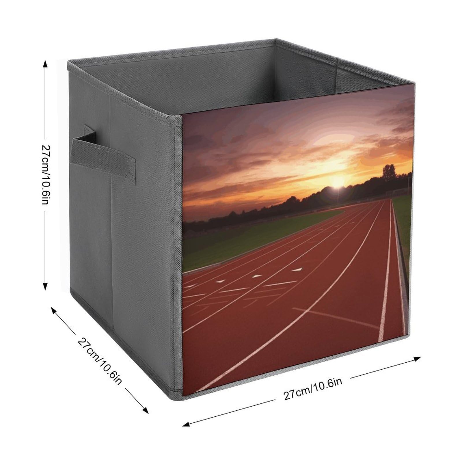 Dusk Running Track Printed Storage Baskets - 2 Pack Fabric Storage Bins & Containers for Home Organization | Perfect for Closet, Bedroom & Laundry Room Storage