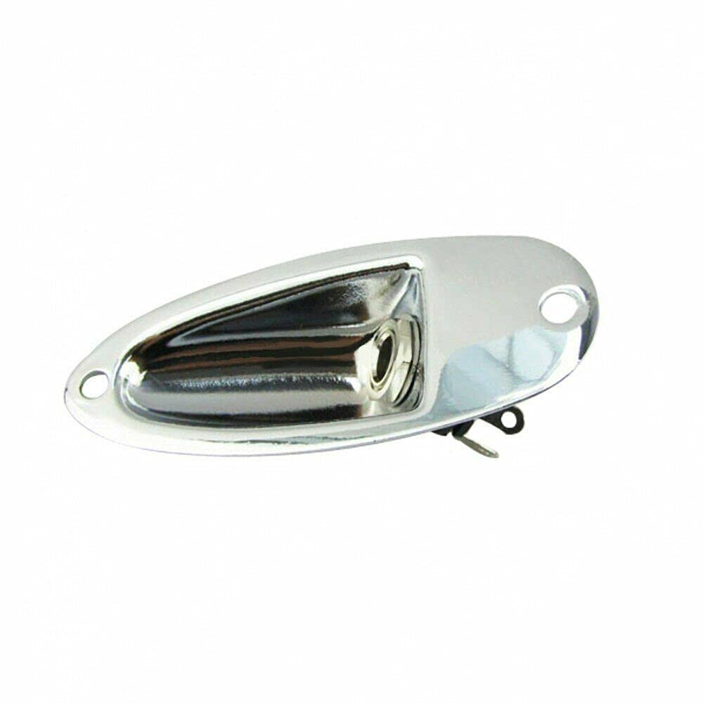 Stratocaster Style Chrome Guitar Jack Plate Ferrule - Replacement Boat Cup Parts for Fender Strat Electric Guitars | Perfect for DIY Guitar Repair & Upgrades