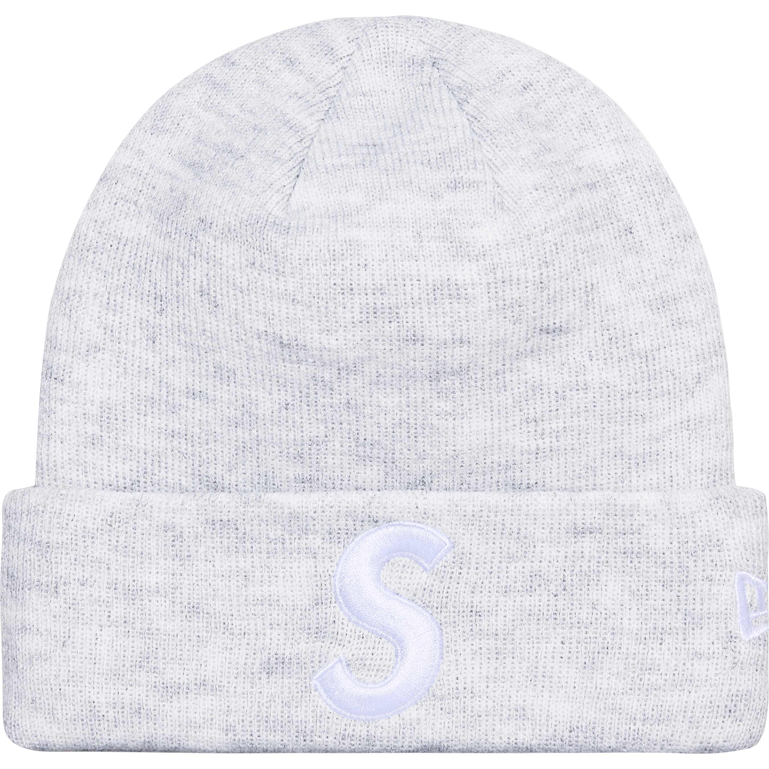 Supreme New Era® S Logo Beanie - Ash Grey Winter Hat for Men & Women - Perfect for Cold Weather & Streetwear Fashion