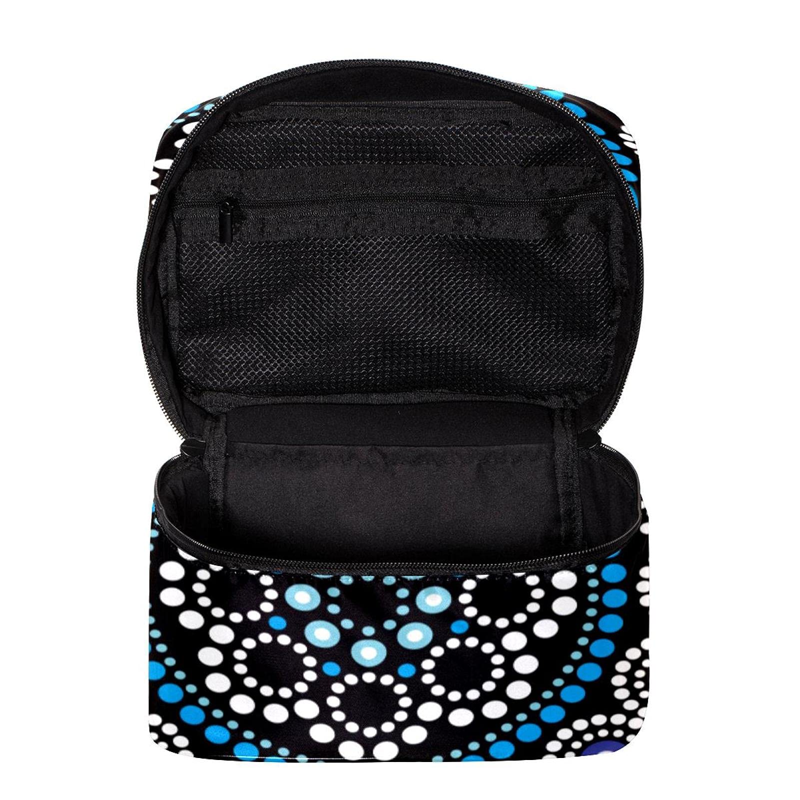 Indian Mandala Psychedelic Black Henna Travel Makeup Bag - Large Cosmetic Organizer with Zipper for Women & Girls | Perfect for Vacation, Gym, and Daily Essentials Storage