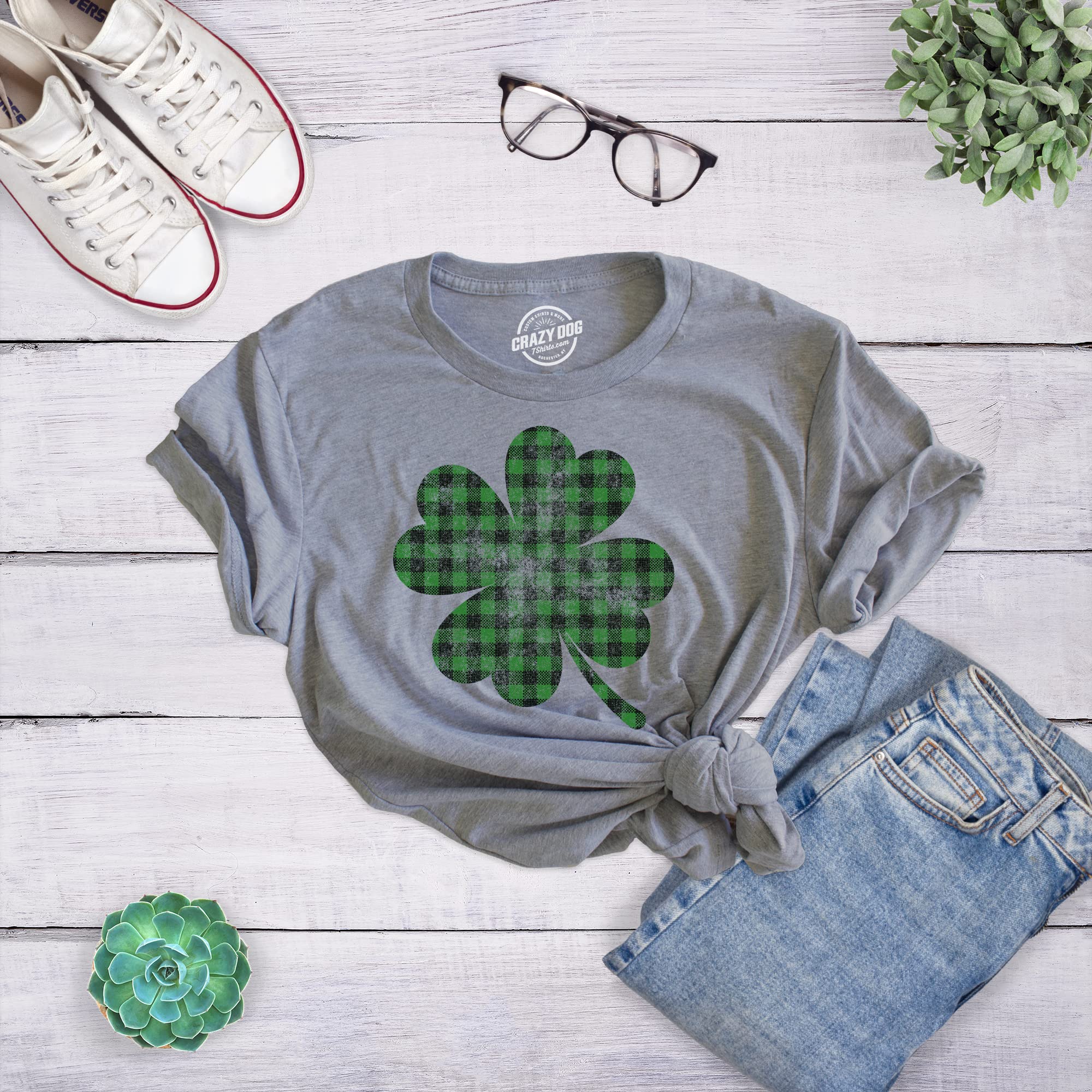 Funny Women's Saint Patrick's Day T-Shirts with Clover Graphic - Perfect for Shenanigans & Irish-Themed Parties