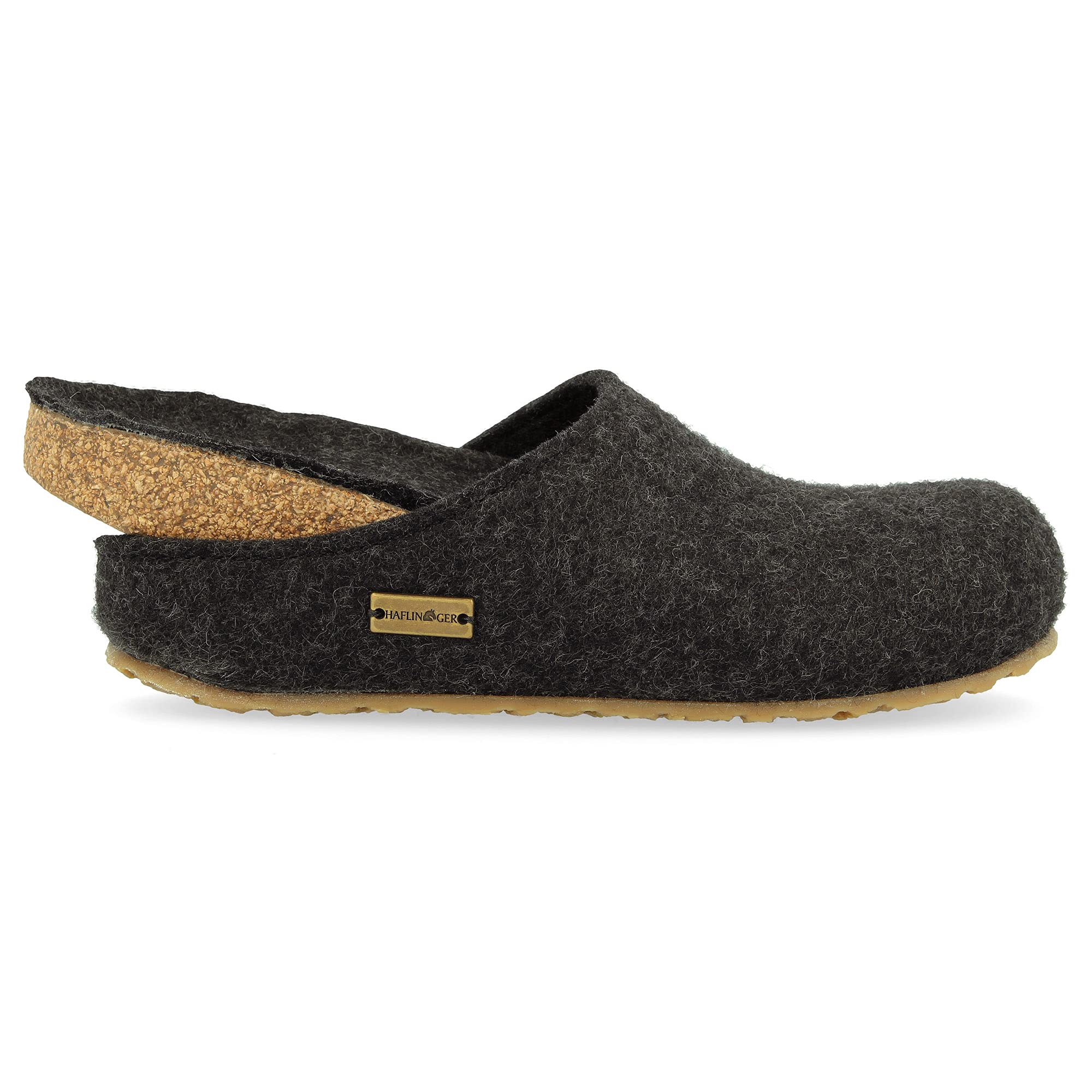 HAFLINGER Men's Low-Top Slippers - Grey Graphit 377 - Size 7.5 US - Comfortable House Shoes for Indoor & Outdoor Use - Perfect for Relaxing at Home, Running Errands, or Traveling