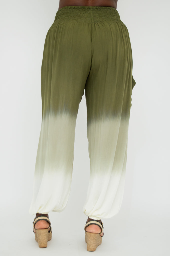 Embra Pants - Trendy Green Dip Dye Casual Trousers for Women | Perfect for Everyday Wear, Office & Weekend Outings