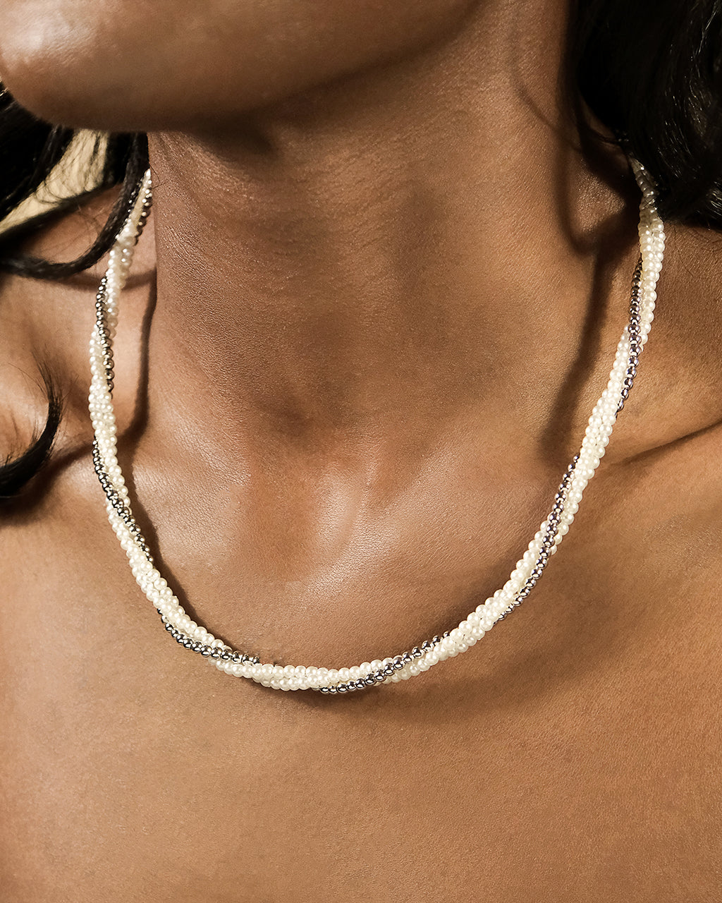 Twisted Pearl Necklace for Women - Elegant Patti Design, 18K Gold Plated, Gift for Her | Perfect for Weddings, Parties & Special Occasions
