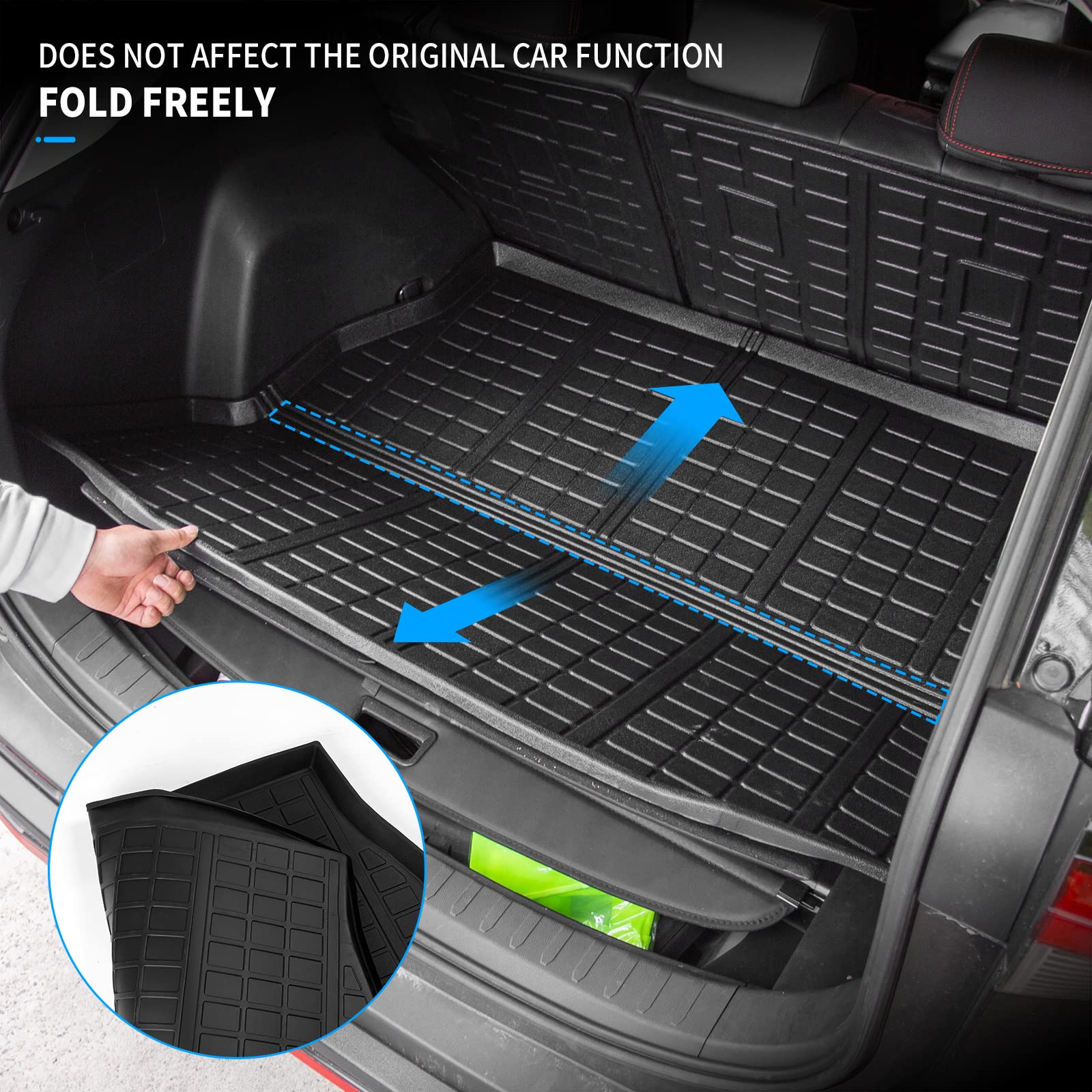 All-Weather TPE Cargo Liner & Floor Mats for 2019-2025 Toyota RAV4 - Trunk Mat, Back Seat Cover Protector & Custom Fit Floor Mats - Perfect for Road Trips, Camping & Daily Commute
