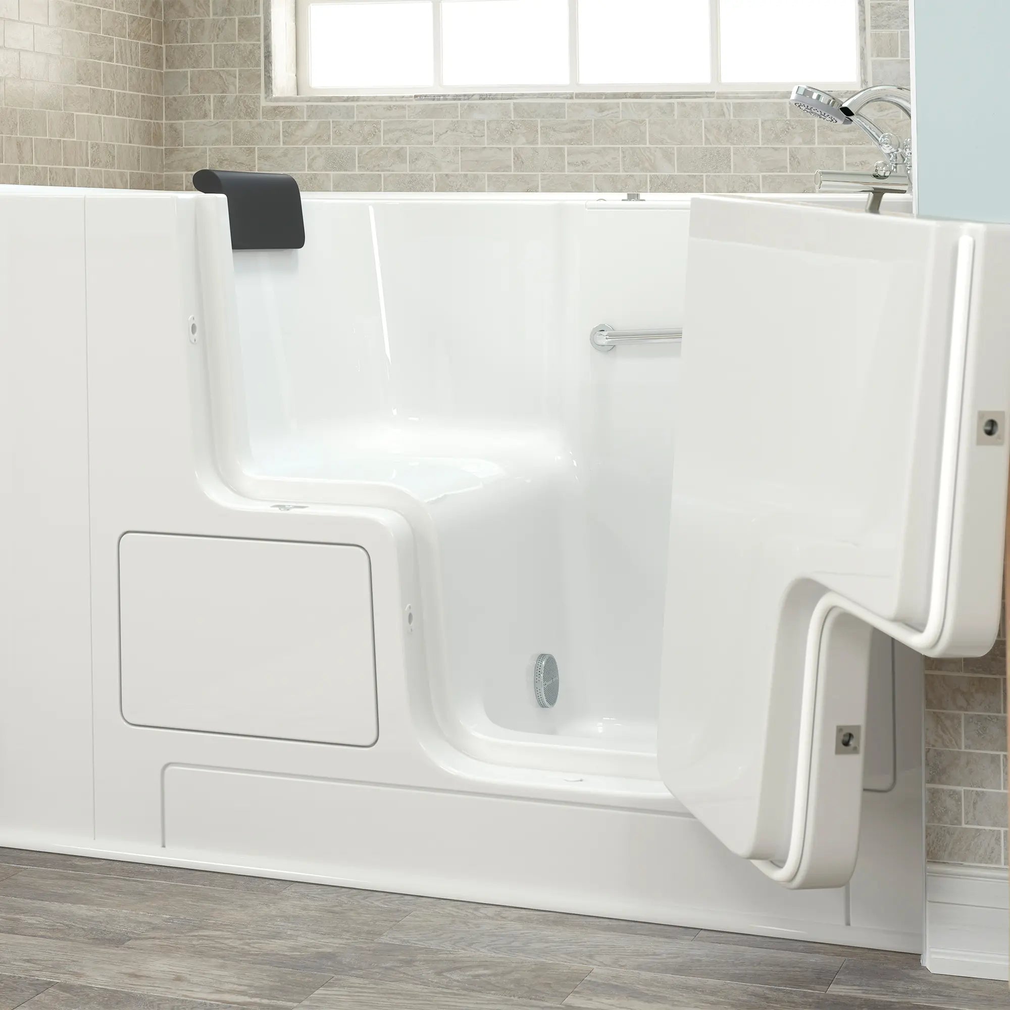 Premium 32 x 52 Inch Gelcoat Walk-In Bathtub with Soaker System & Right Hand Drain - Non-Slip Soaking Tub for Elderly & Mobility Assistance - Perfect for Relaxation & Hydrotherapy at Home