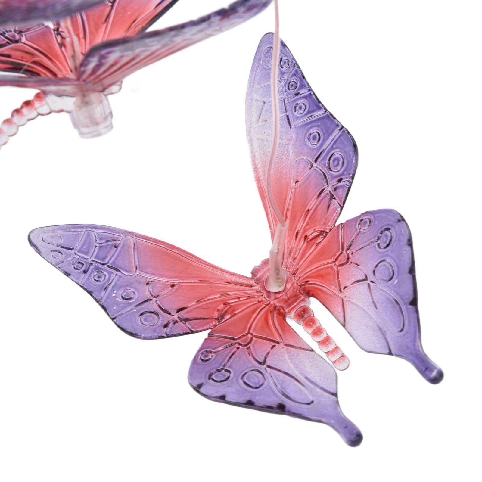 Fdit Led Solar Butterfly Wind Chime Lights - Colorful Gradient Solar Powered Garden Decor with Remote, Waterproof Outdoor Hanging Lights for Patio, Yard, Christmas, Wedding, Party Decoration