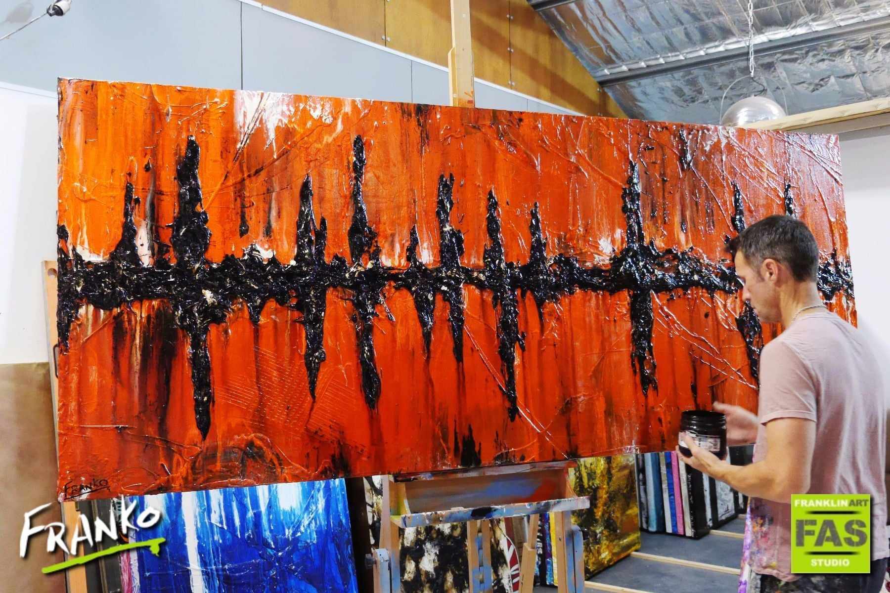 Orange Haze 240cm x 100cm Abstract Canvas Art Painting - Modern Wall Decor for Living Room, Bedroom & Office