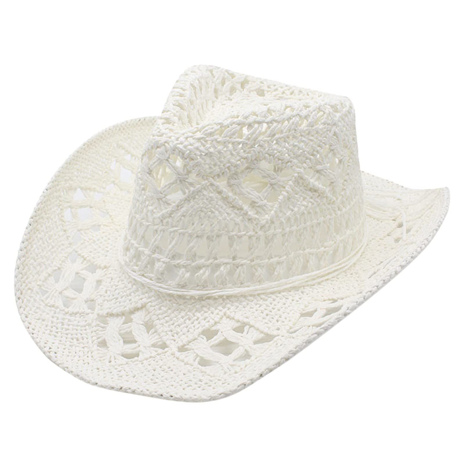 Stylish Shapeable Straw Cowboy Hat for Women & Men - Breathable Summer Sun Hat with Hollow Design - Perfect for Western Outfits, Beach, Outdoor Activities & Country Music Festivals