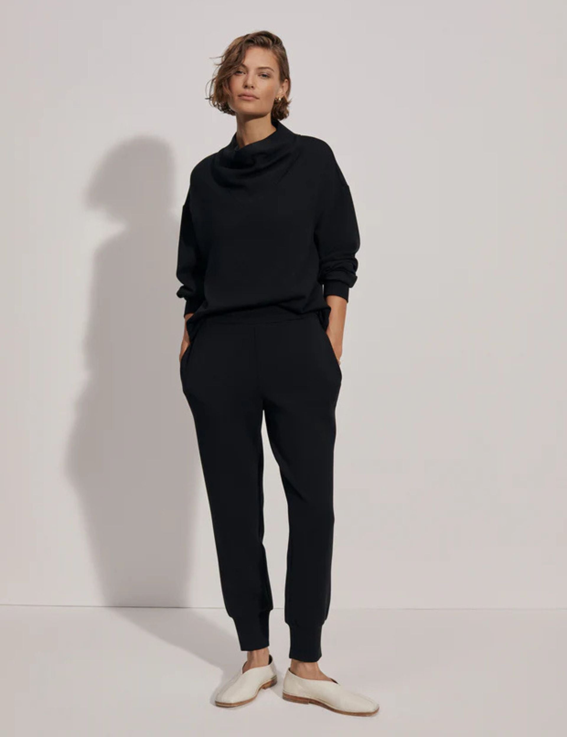 Slim Cuff Pants for Women - 27.5 Inch Inseam, Black Stretch Ankle Pants | Perfect for Work, Office, Travel & Casual Wear