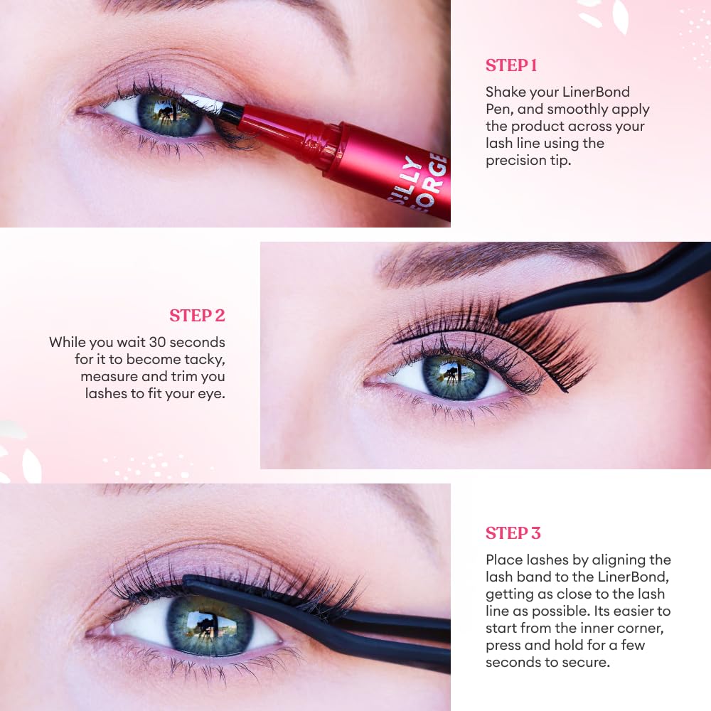 Silly George SuperNatural False Eyelashes - Clear & Flexible Band for Natural Look, Comfortable & Lightweight (Halley) - Perfect for Daily Wear, Parties & Special Occasions