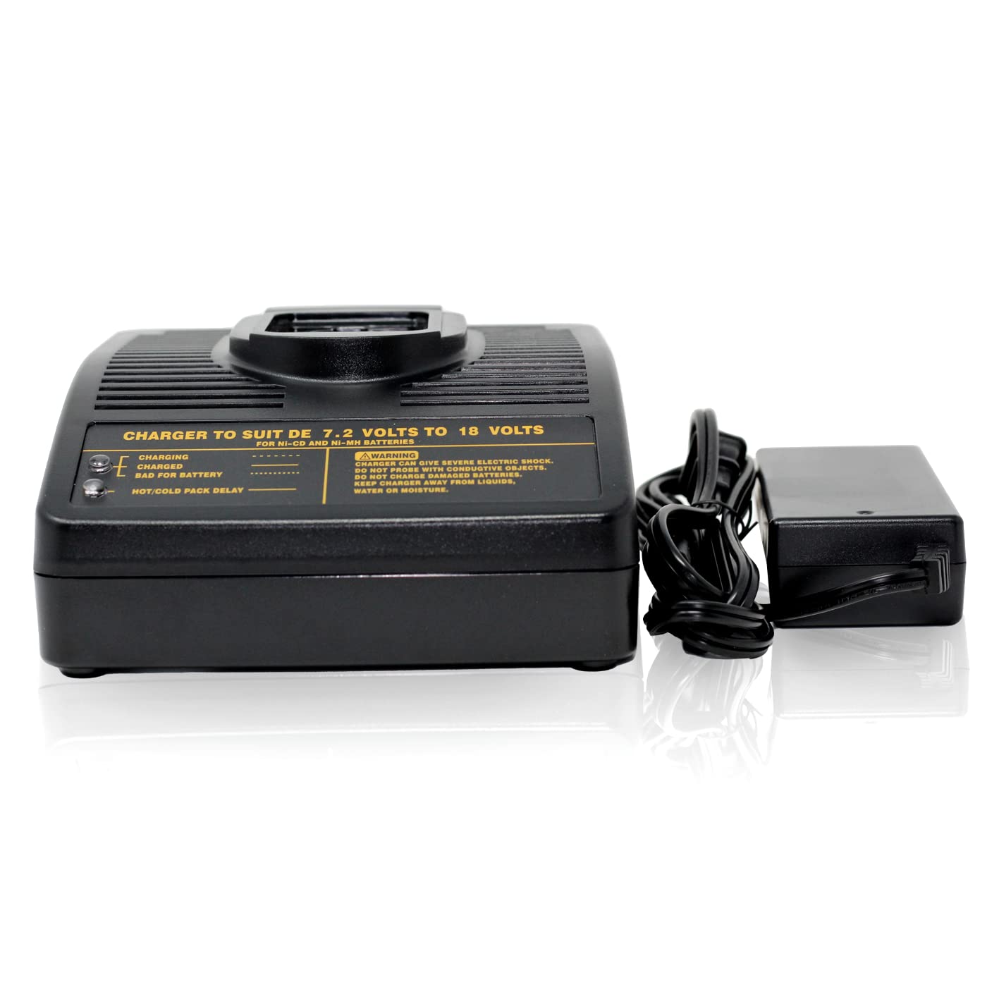 Replacement Battery Charger for DeWalt DC9096 - Universal 7.2V to 18V NiCd & NiMH Charger Compatible with DeWalt 18V Tools (100-240V) - Perfect for Workshop, Job Site and Home DIY Projects